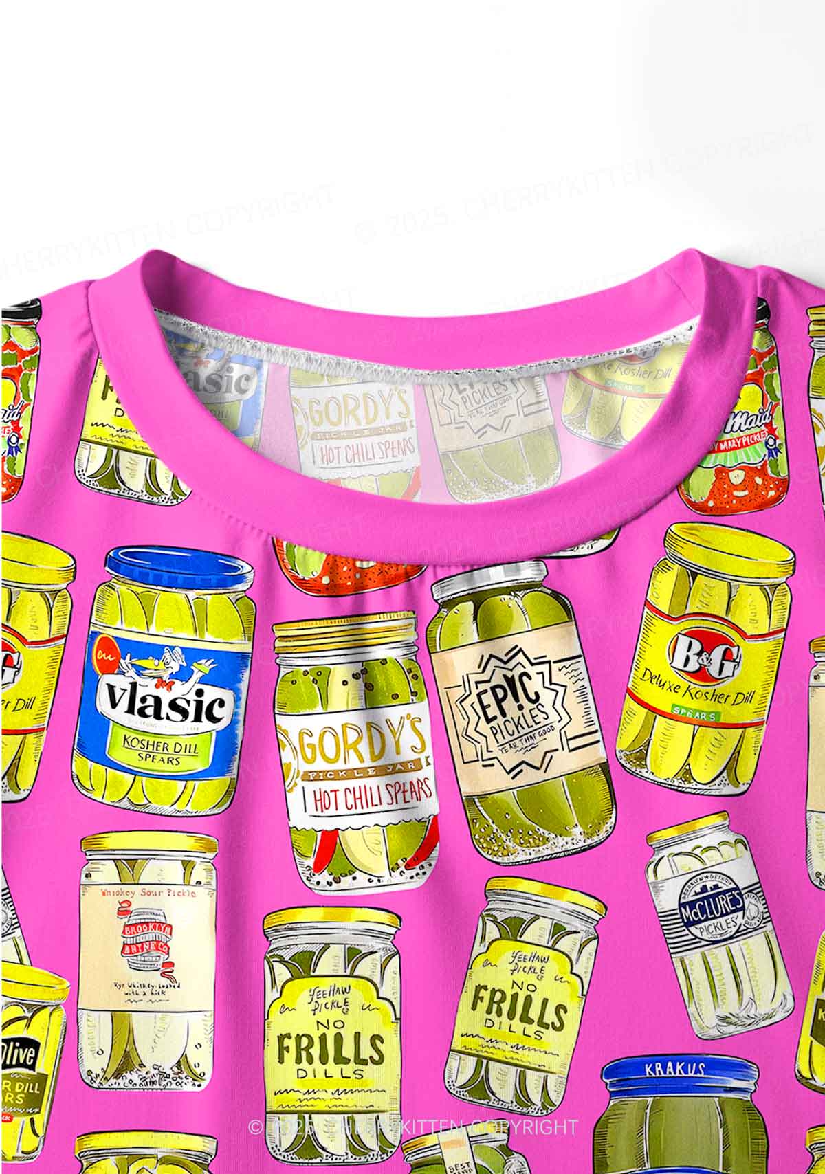 Pickle Y2K Print Long Sleeve Pajama Set Cherrykitten - Image 4