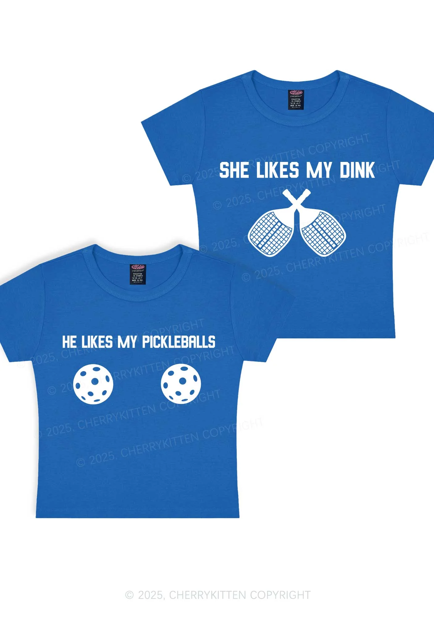 Pickleball Couple Y2K Valentine's Day Baby Tee Cherrykitten - Image 10