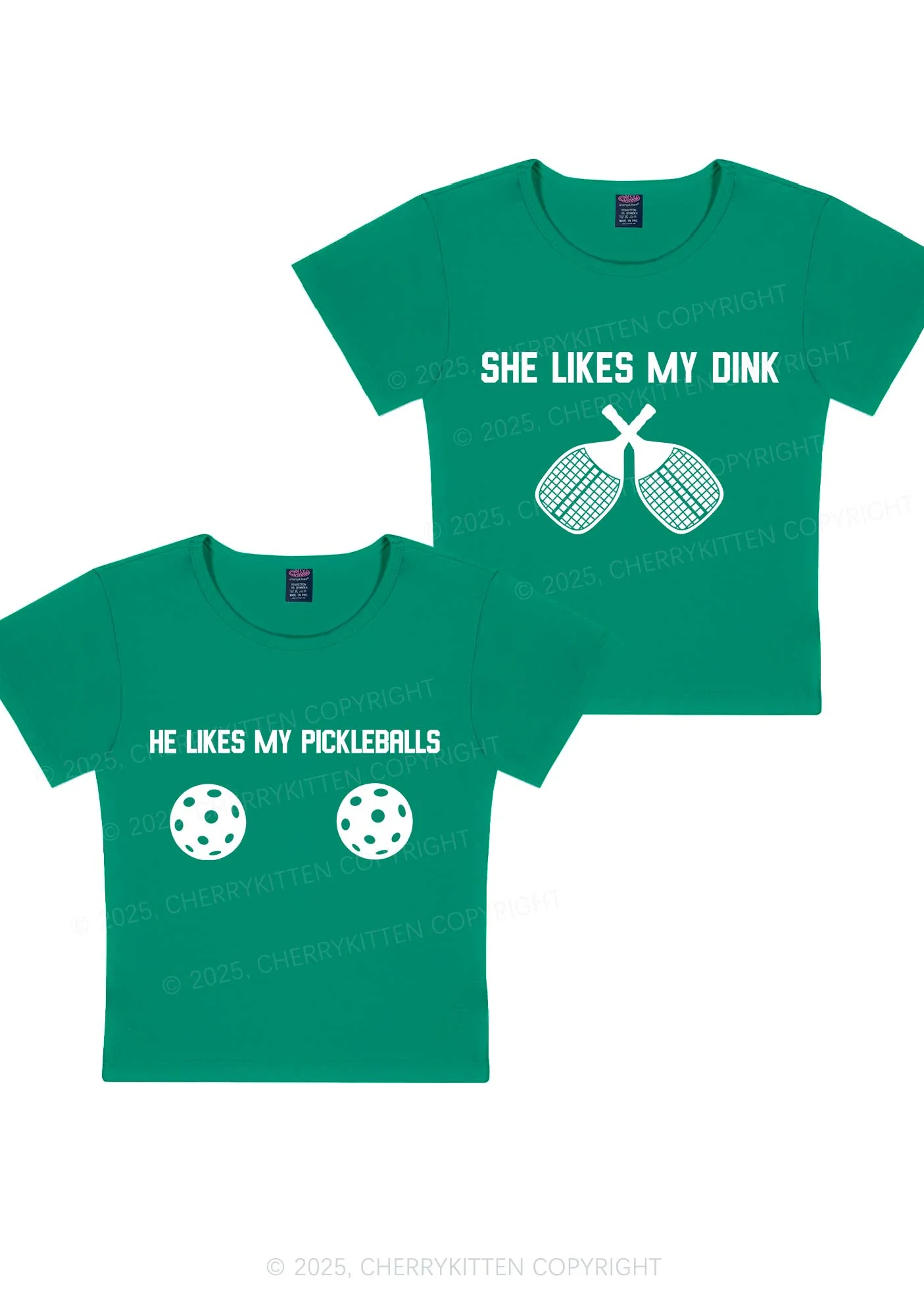 Pickleball Couple Y2K Valentine's Day Baby Tee Cherrykitten - Image 11