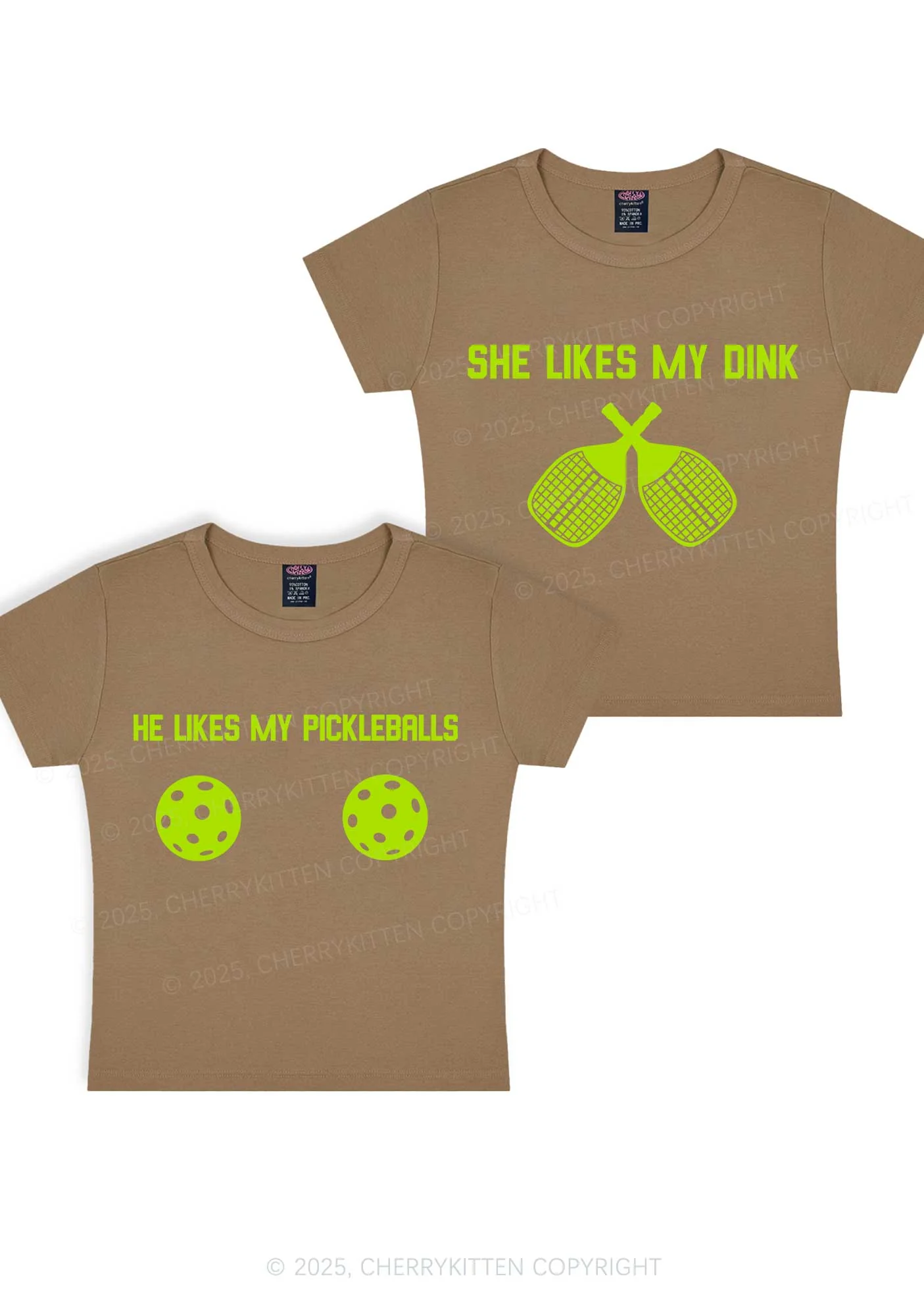 Pickleball Couple Y2K Valentine's Day Baby Tee Cherrykitten - Image 12