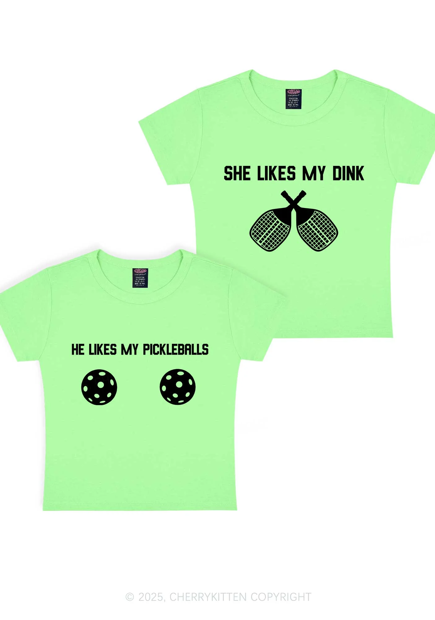 Pickleball Couple Y2K Valentine's Day Baby Tee Cherrykitten - Image 13