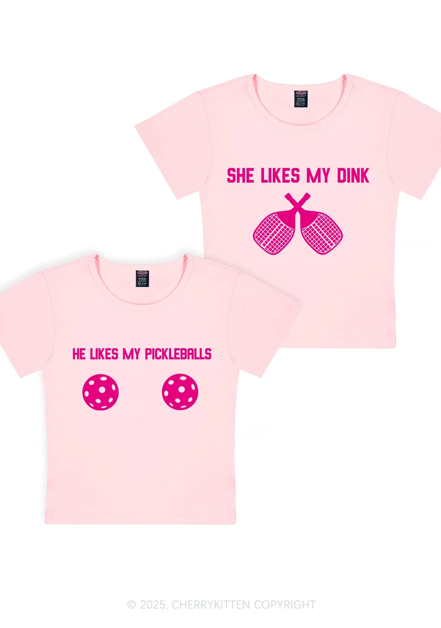 Pickleball Couple Y2K Valentine's Day Baby Tee Cherrykitten - Image 8