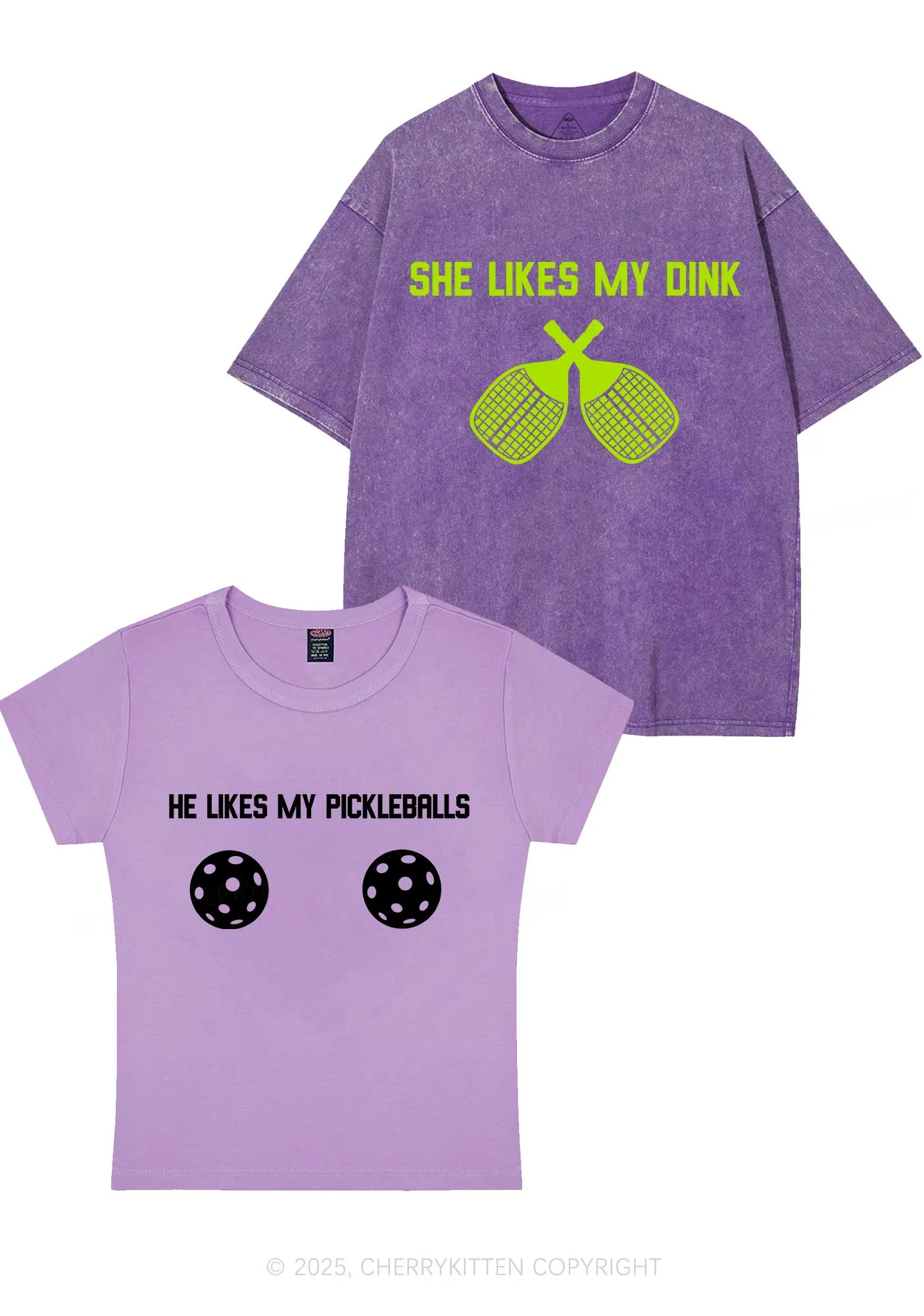 Pickleball Couple Y2K Valentine's Day Couple Shirt Cherrykitten - Image 7