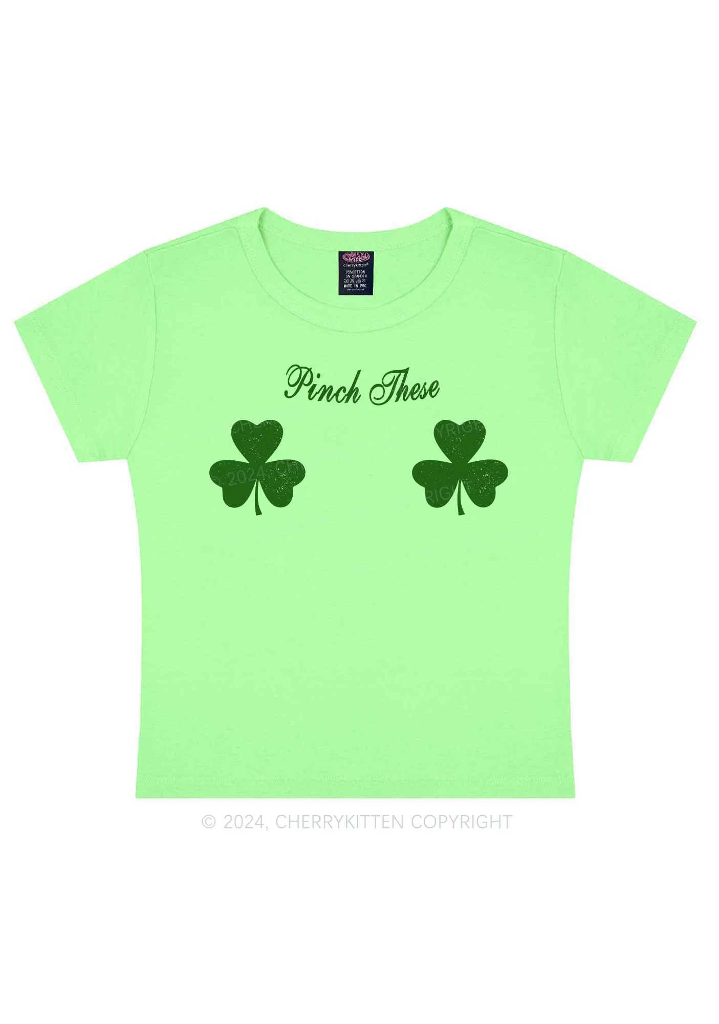 Pinch These St Patricks Y2K Baby Tee Cherrykitten - Image 13