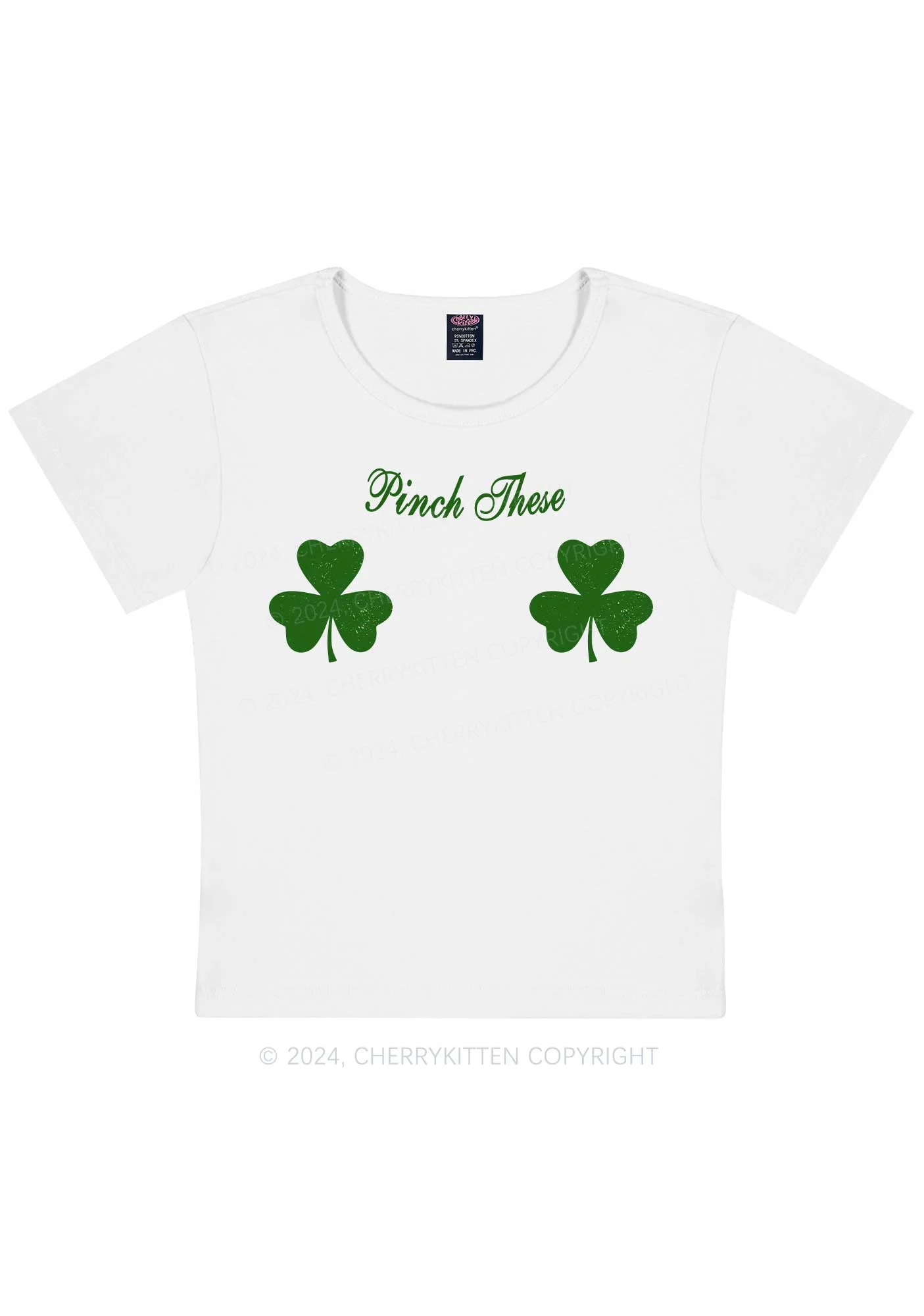 Pinch These St Patricks Y2K Baby Tee Cherrykitten - Image 5