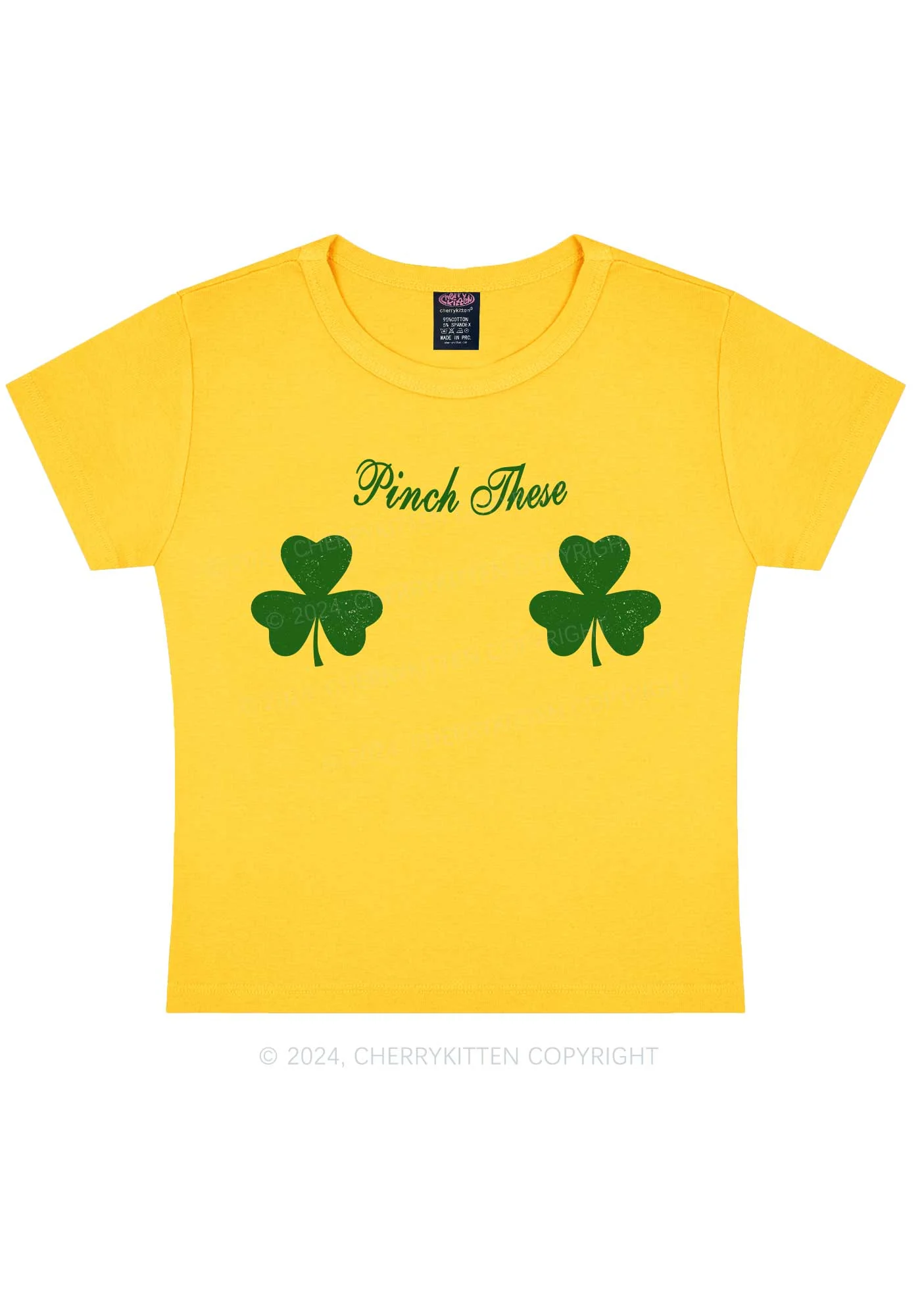 Pinch These St Patricks Y2K Baby Tee Cherrykitten - Image 6