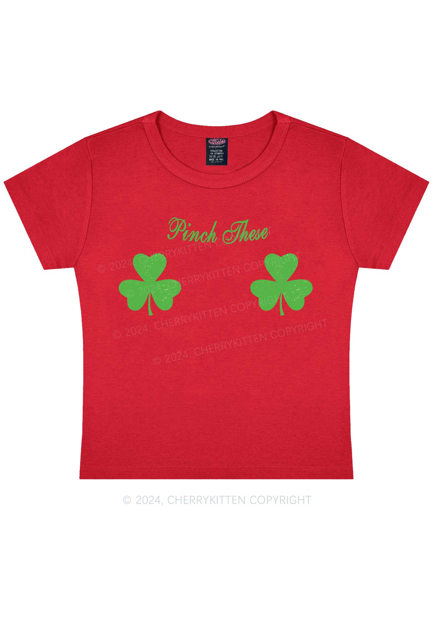 Pinch These St Patricks Y2K Baby Tee Cherrykitten - Image 9