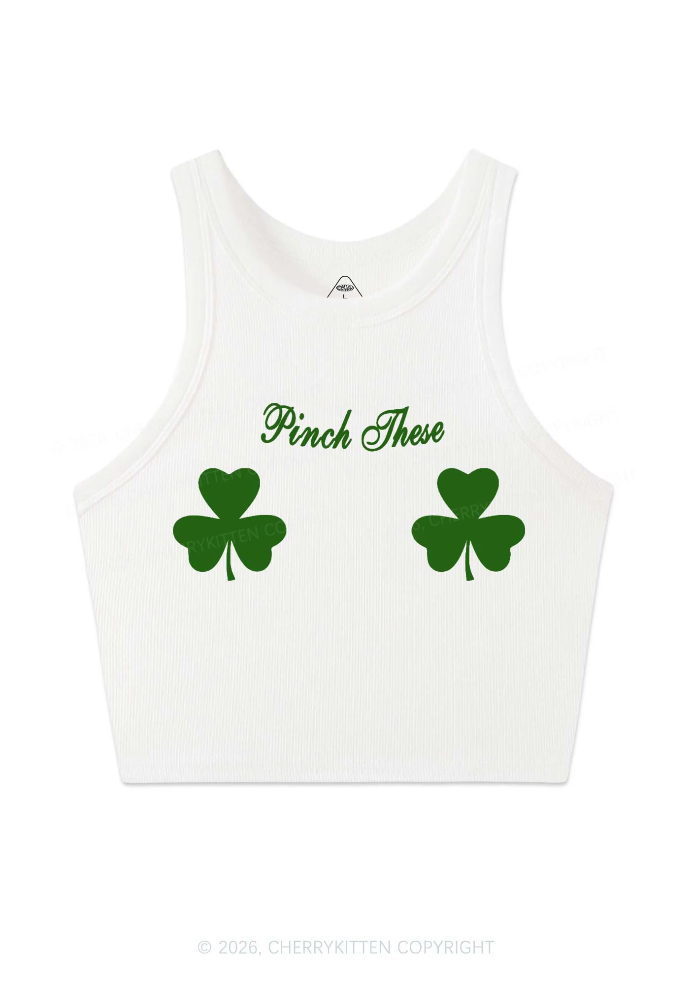 Pinch These St Patricks Y2K Crop Tank Top Cherrykitten - Image 3