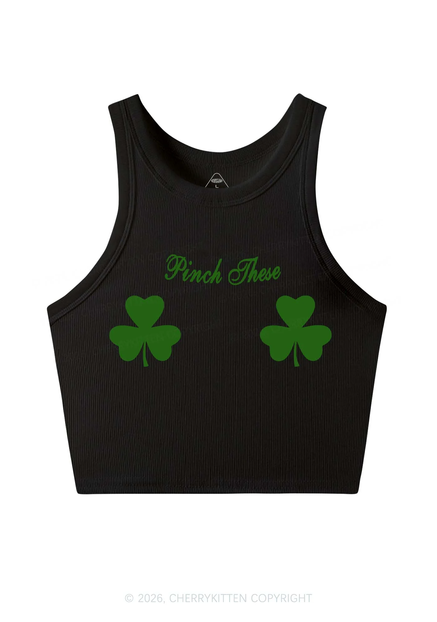 Pinch These St Patricks Y2K Crop Tank Top Cherrykitten - Image 4