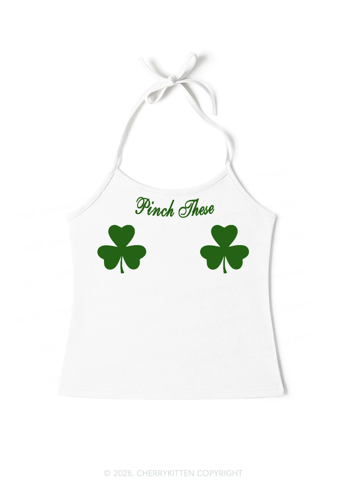 Pinch These St Patricks Y2K Halter Neck Cami Cherrykitten - Image 3