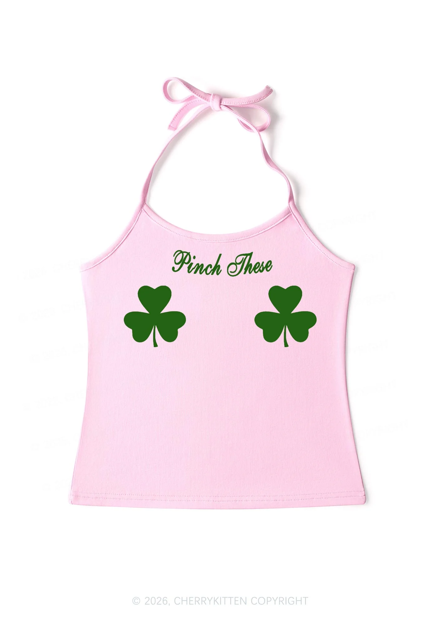 Pinch These St Patricks Y2K Halter Neck Cami Cherrykitten - Image 4