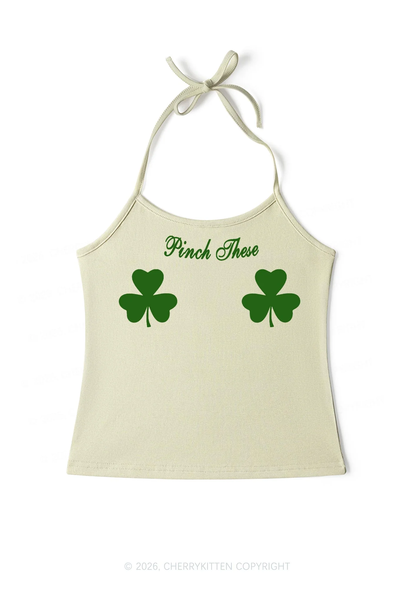 Pinch These St Patricks Y2K Halter Neck Cami Cherrykitten - Image 6