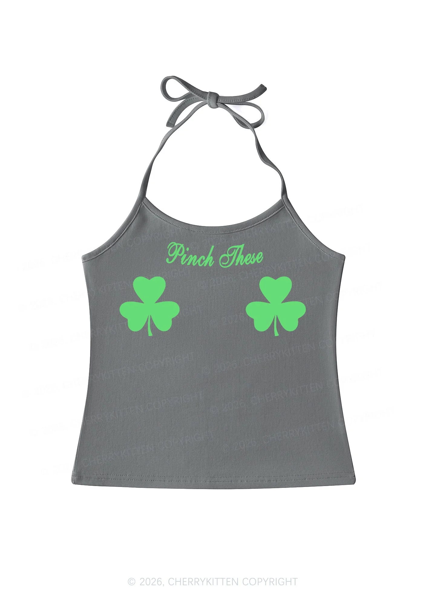 Pinch These St Patricks Y2K Halter Neck Cami Cherrykitten - Image 8