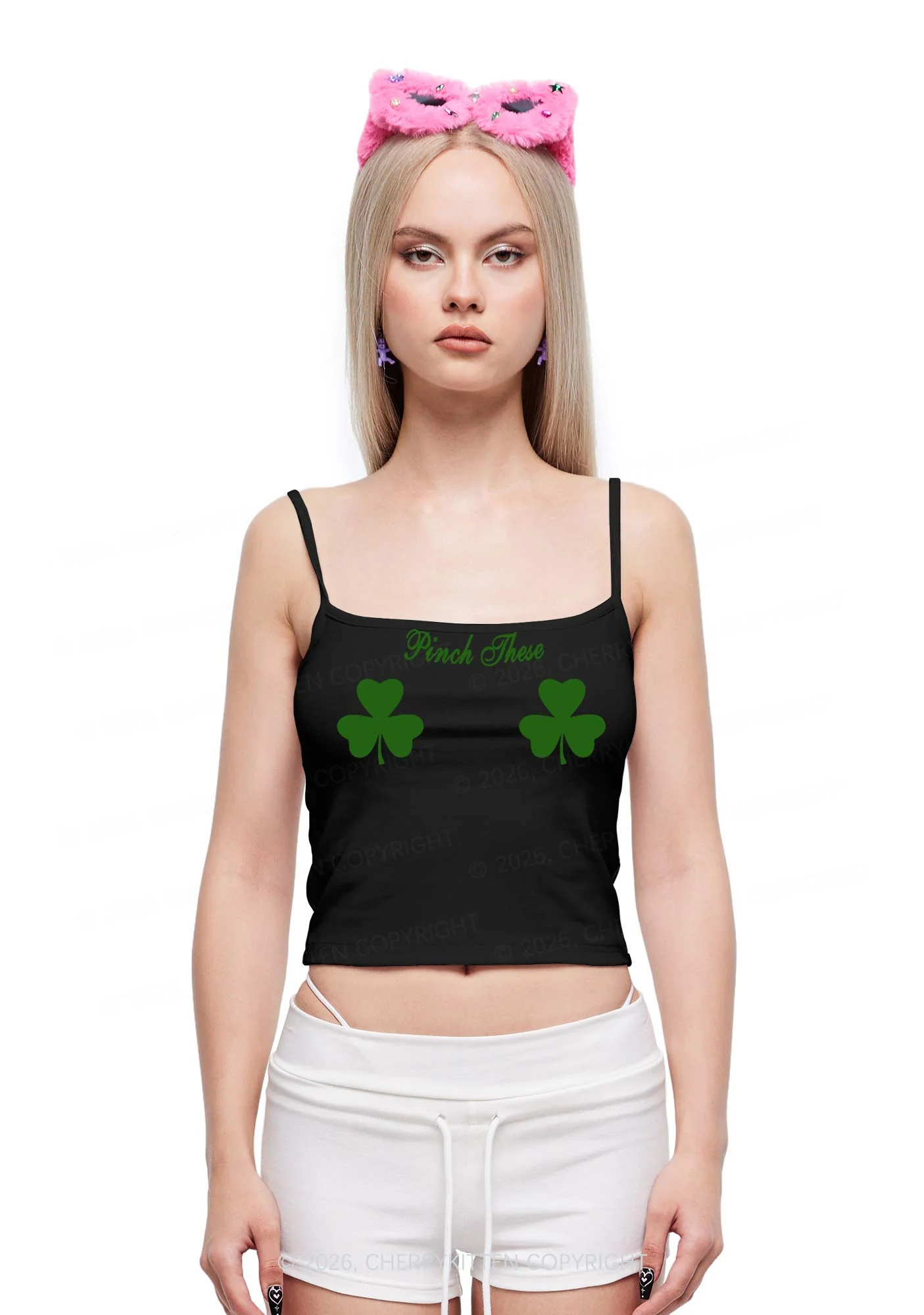 Pinch These St Patricks Y2K Spaghetti Strap Cami Cherrykitten - Image 2