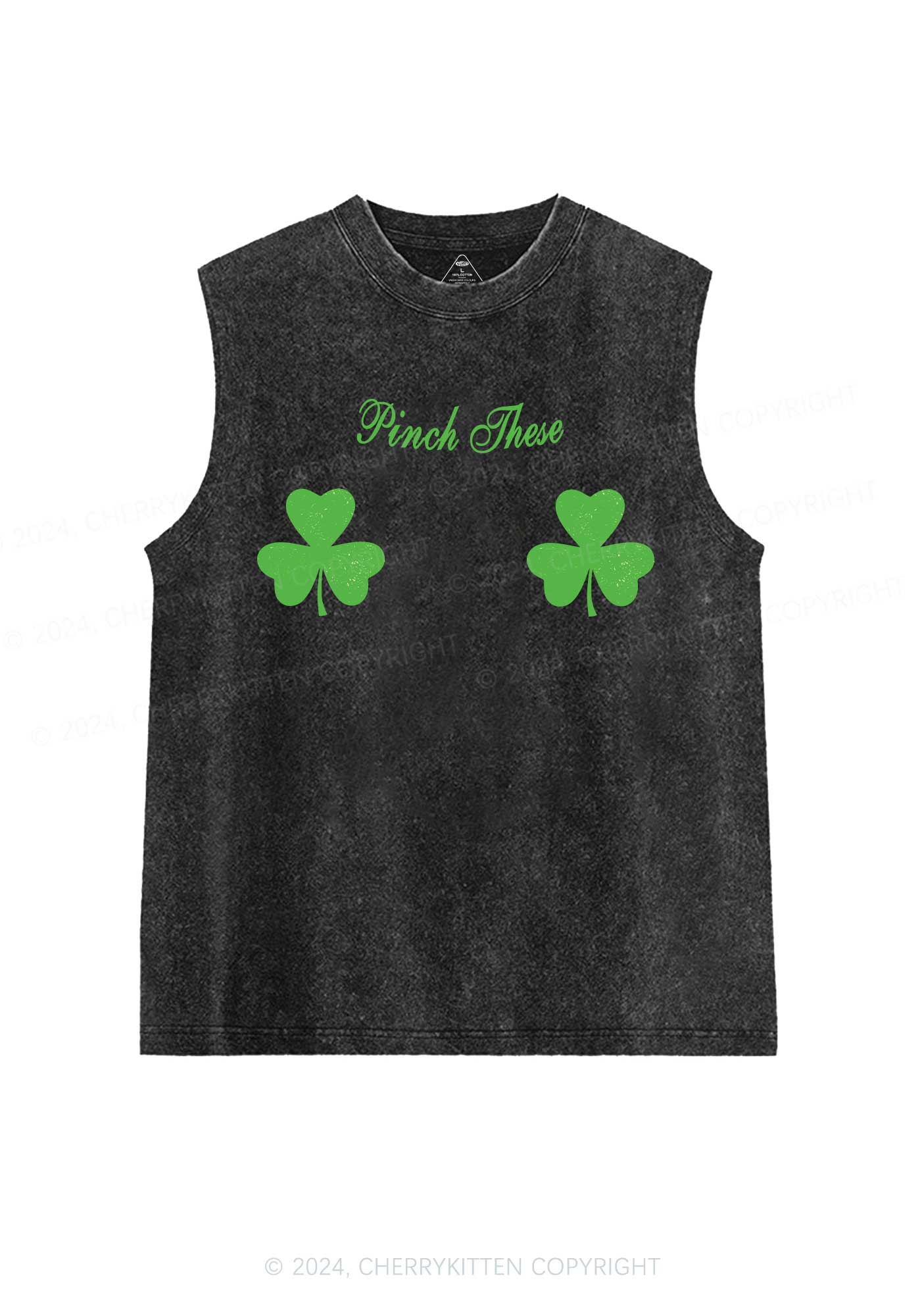Pinch These St Patricks Y2K Washed Tank Cherrykitten - Image 4