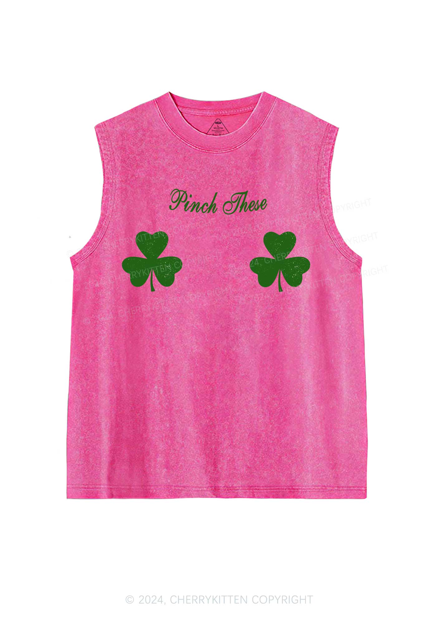 Pinch These St Patricks Y2K Washed Tank Cherrykitten - Image 5