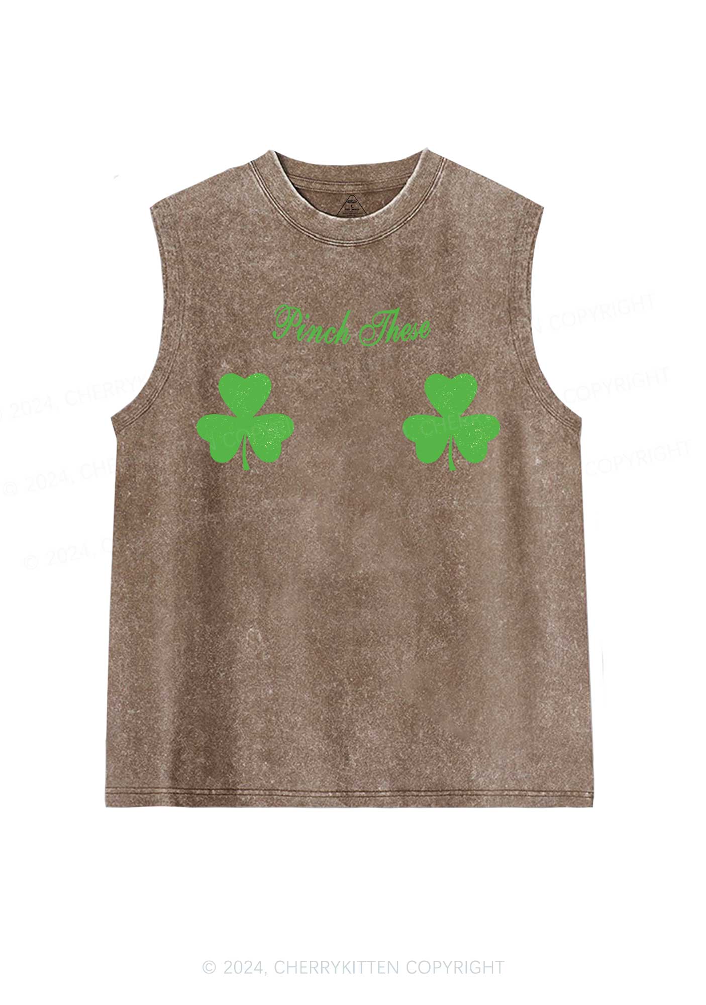 Pinch These St Patricks Y2K Washed Tank Cherrykitten - Image 6