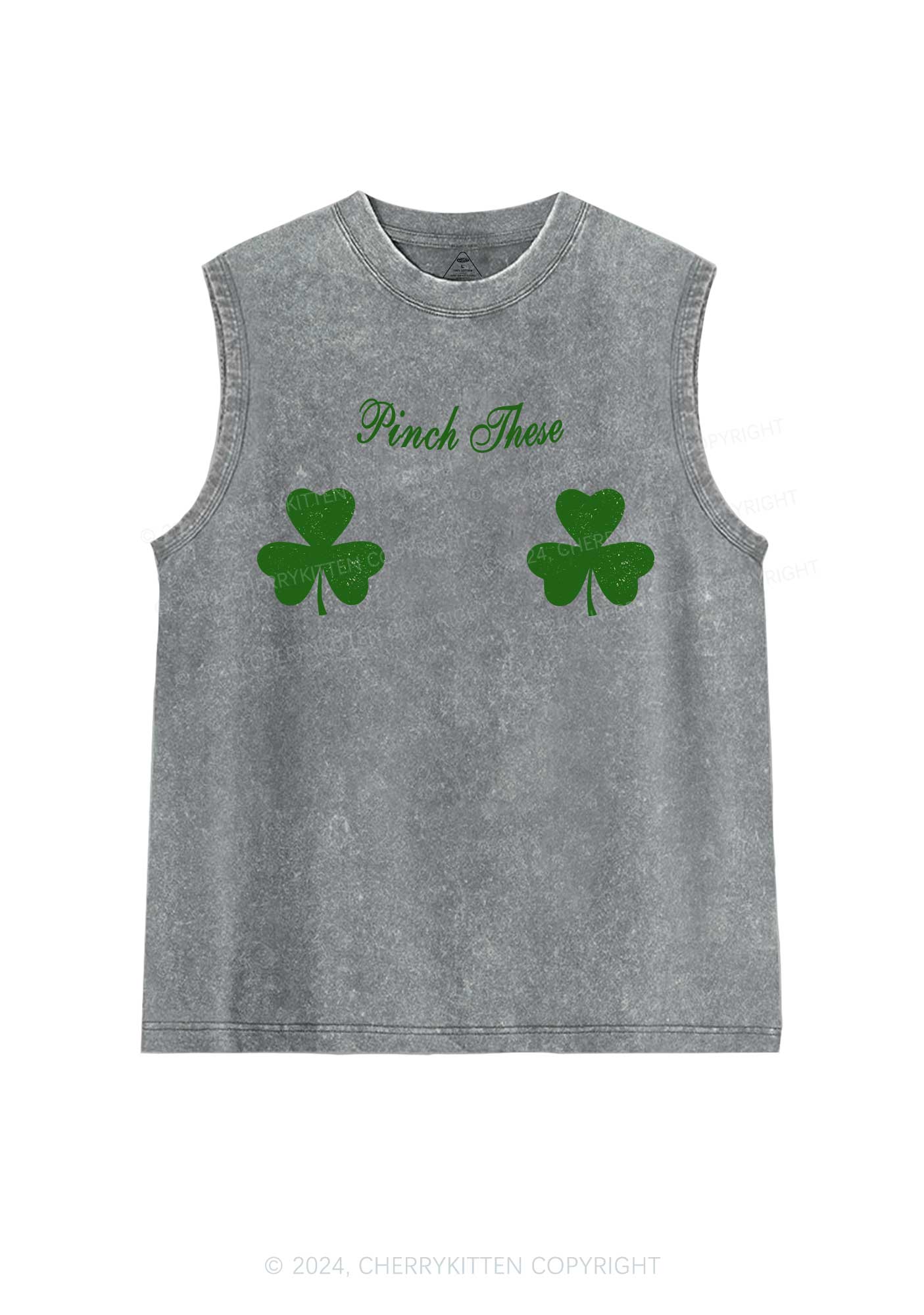 Pinch These St Patricks Y2K Washed Tank Cherrykitten - Image 7