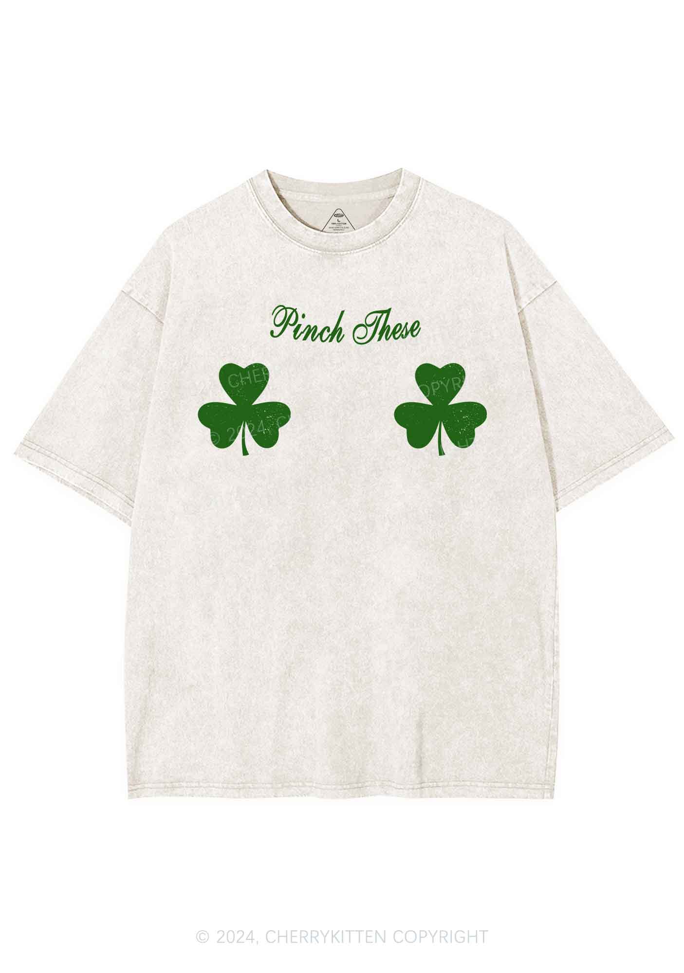 Pinch These St Patricks Y2K Washed Tee Cherrykitten - Image 5