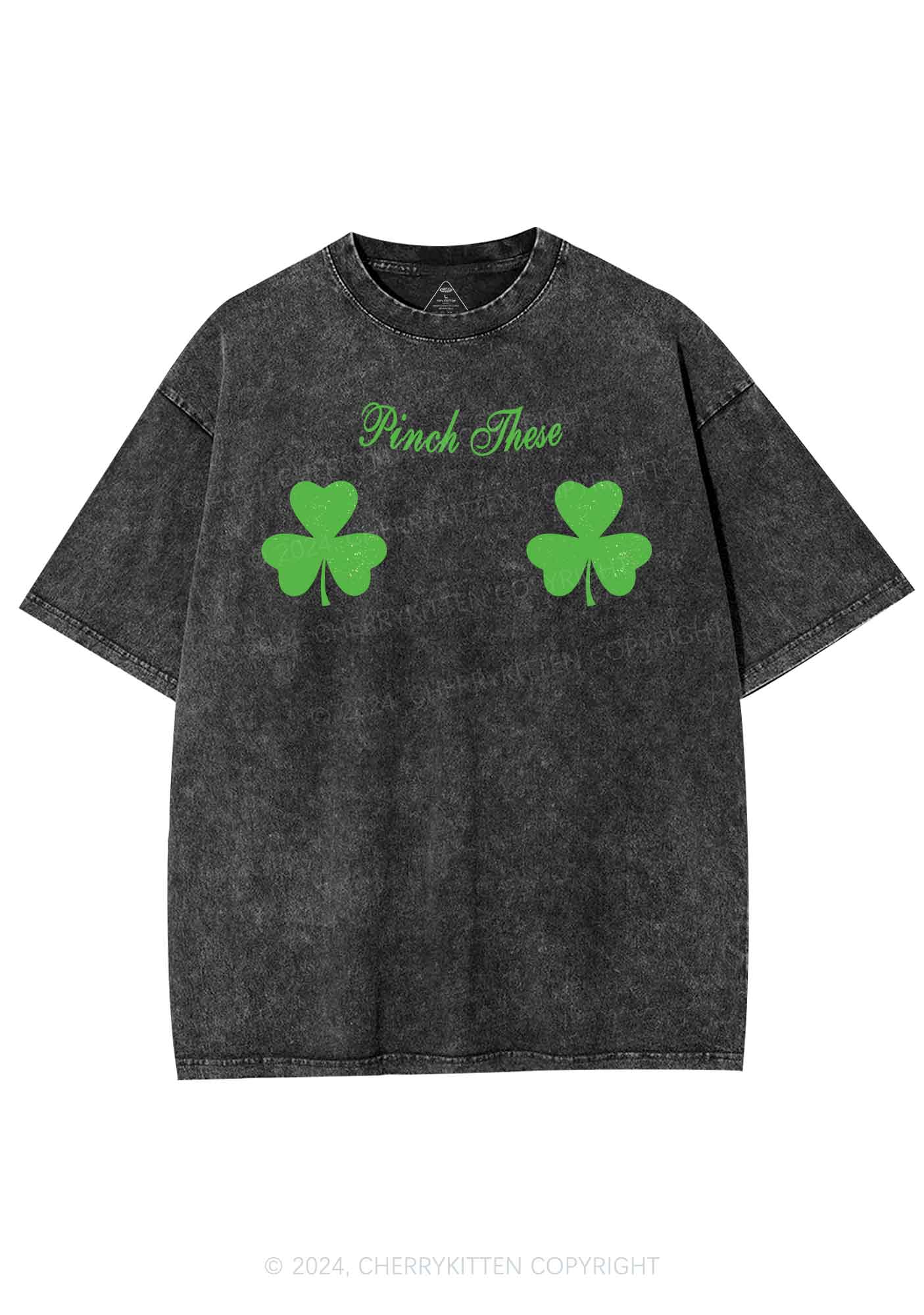 Pinch These St Patricks Y2K Washed Tee Cherrykitten - Image 6