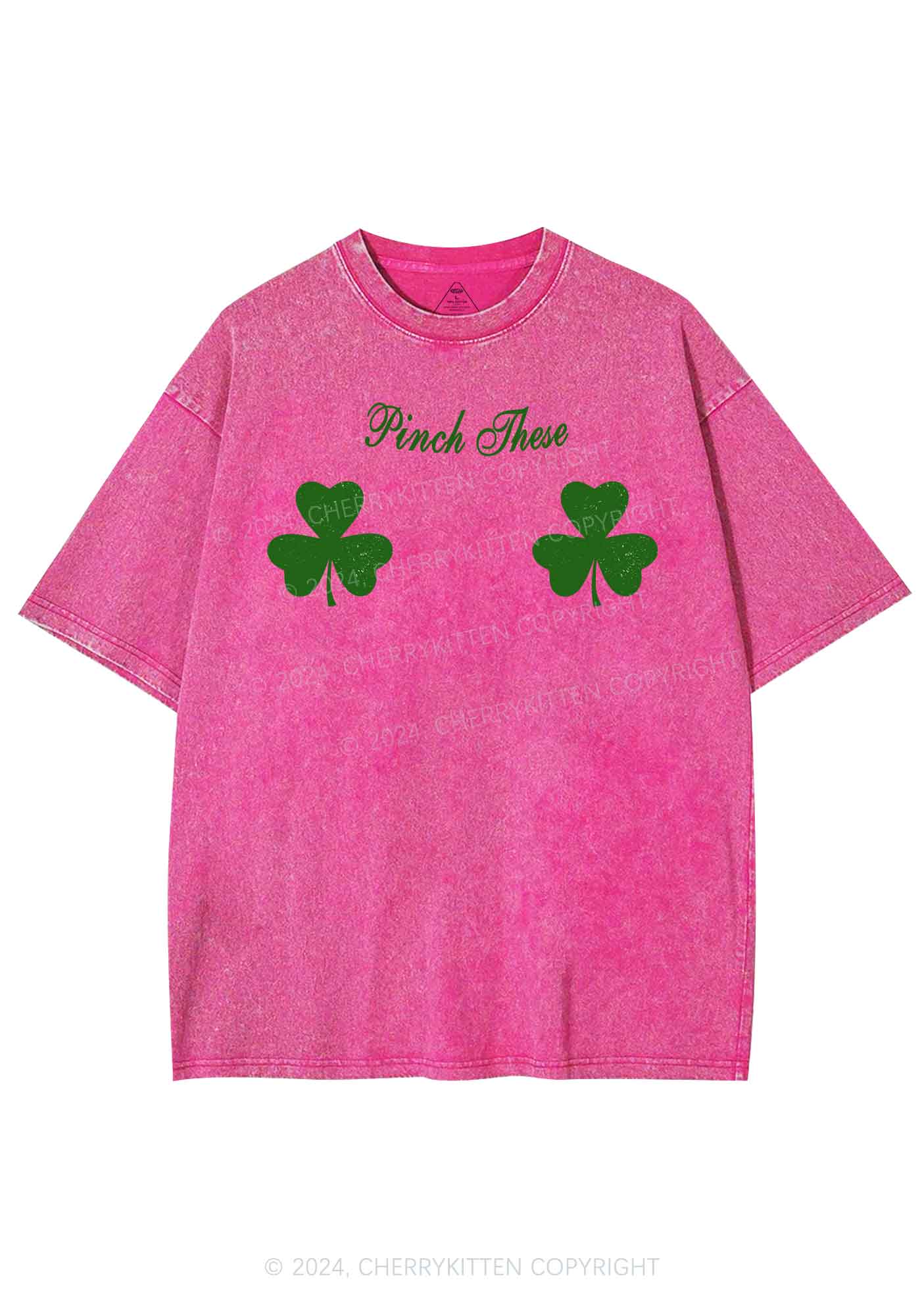 Pinch These St Patricks Y2K Washed Tee Cherrykitten - Image 7