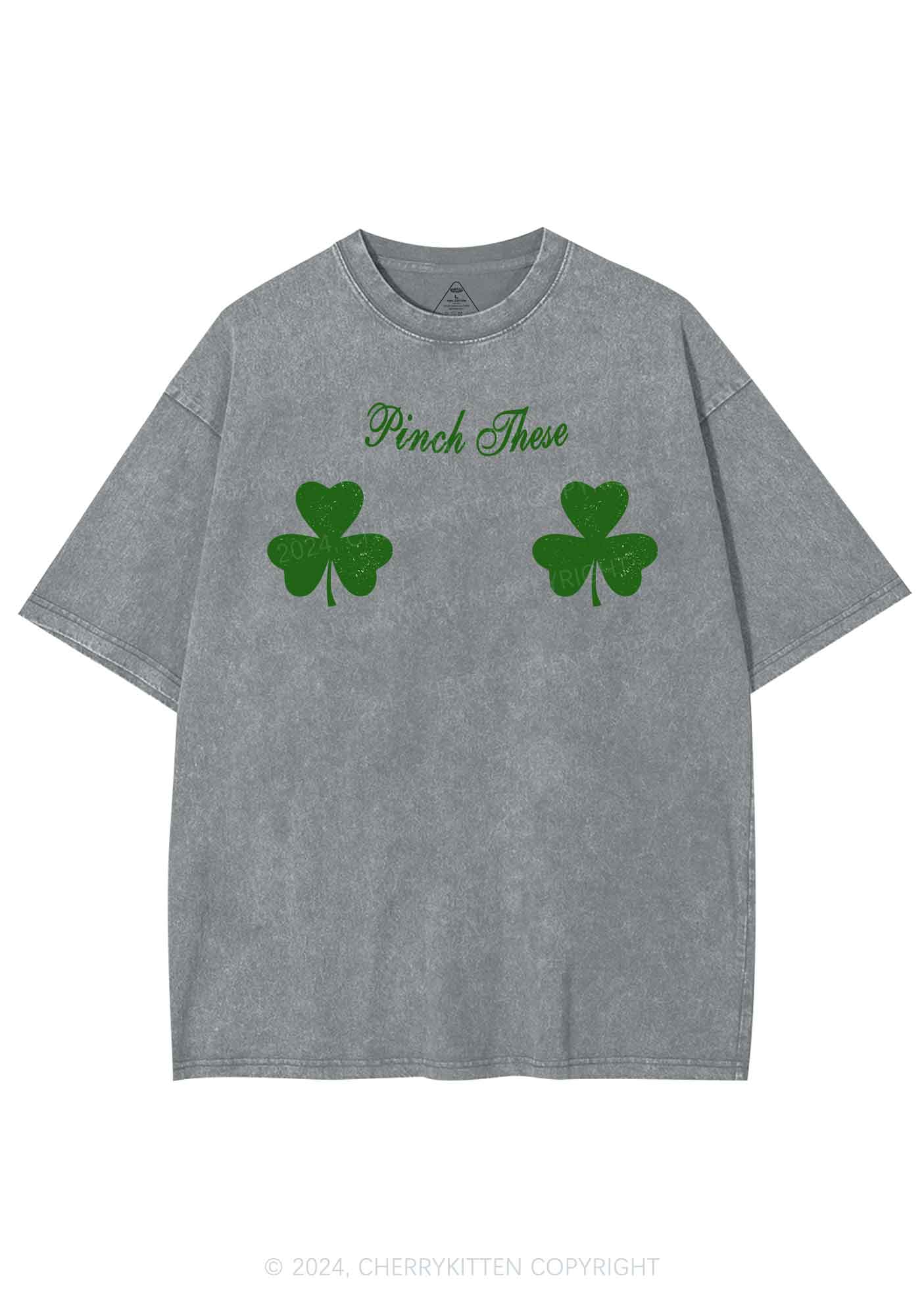 Pinch These St Patricks Y2K Washed Tee Cherrykitten - Image 8