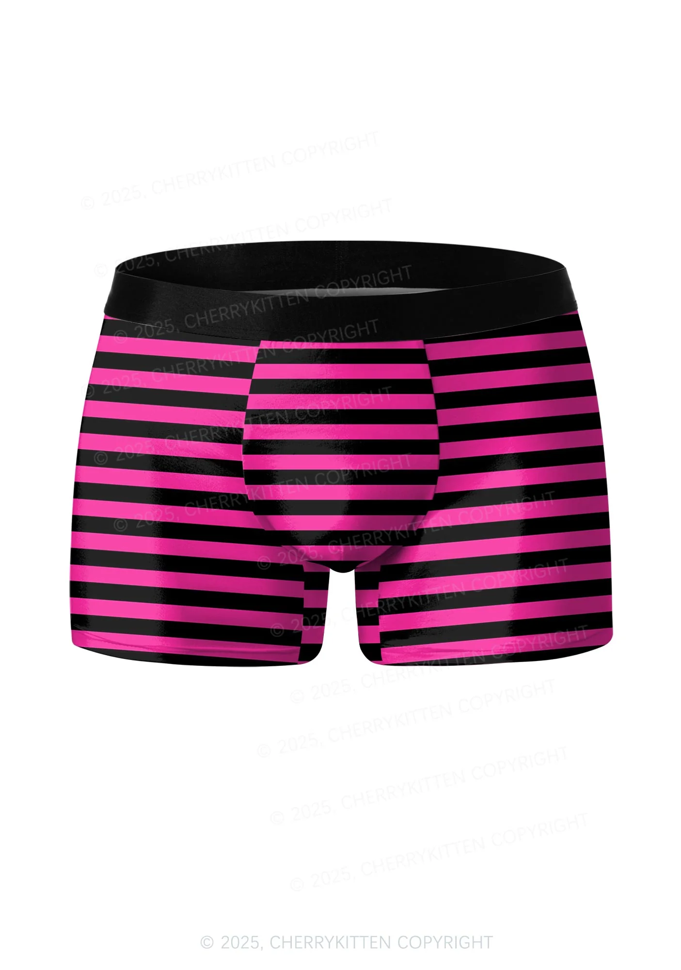 Pink And Black Stripe Valentine's Day Y2K Print Couples Boxer Thong Set Cherrykitten - Image 4