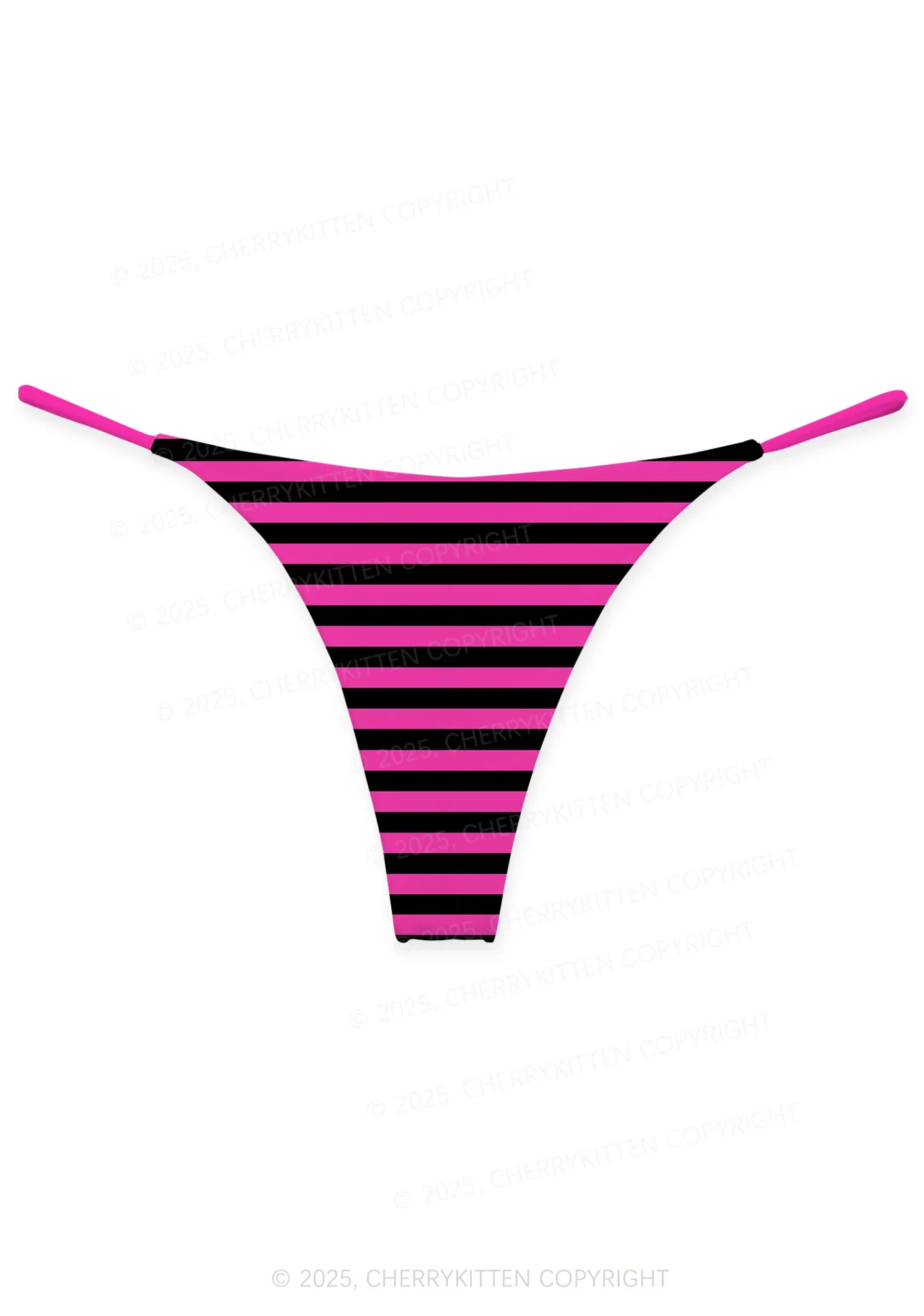 Pink And Black Stripe Valentine's Day Y2K Print Couples Thong Set Cherrykitten - Image 2