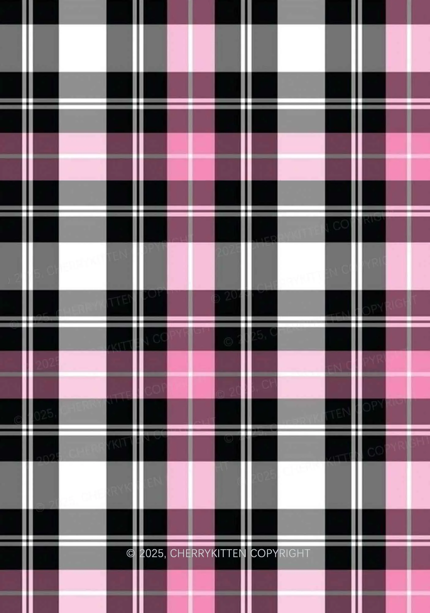 Pink And White Plaid Y2K Print Cami Shorts Pajama Set Cherrykitten - Image 2