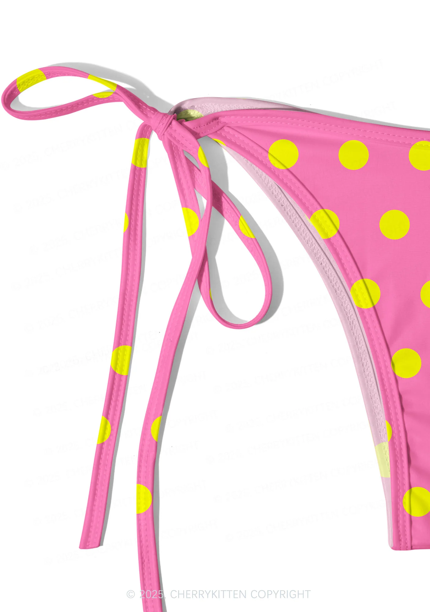 Pink And Yellow Dots Y2K Print Bikini Set Cherrykitten - Image 5