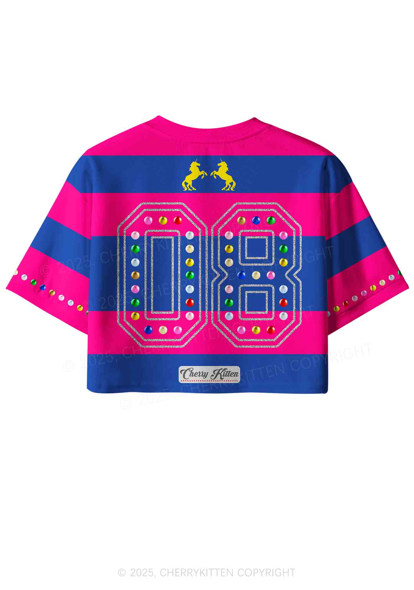 Pink Autism Y2K Crop Sport Jersey Shirts Cherrykitten - Image 3