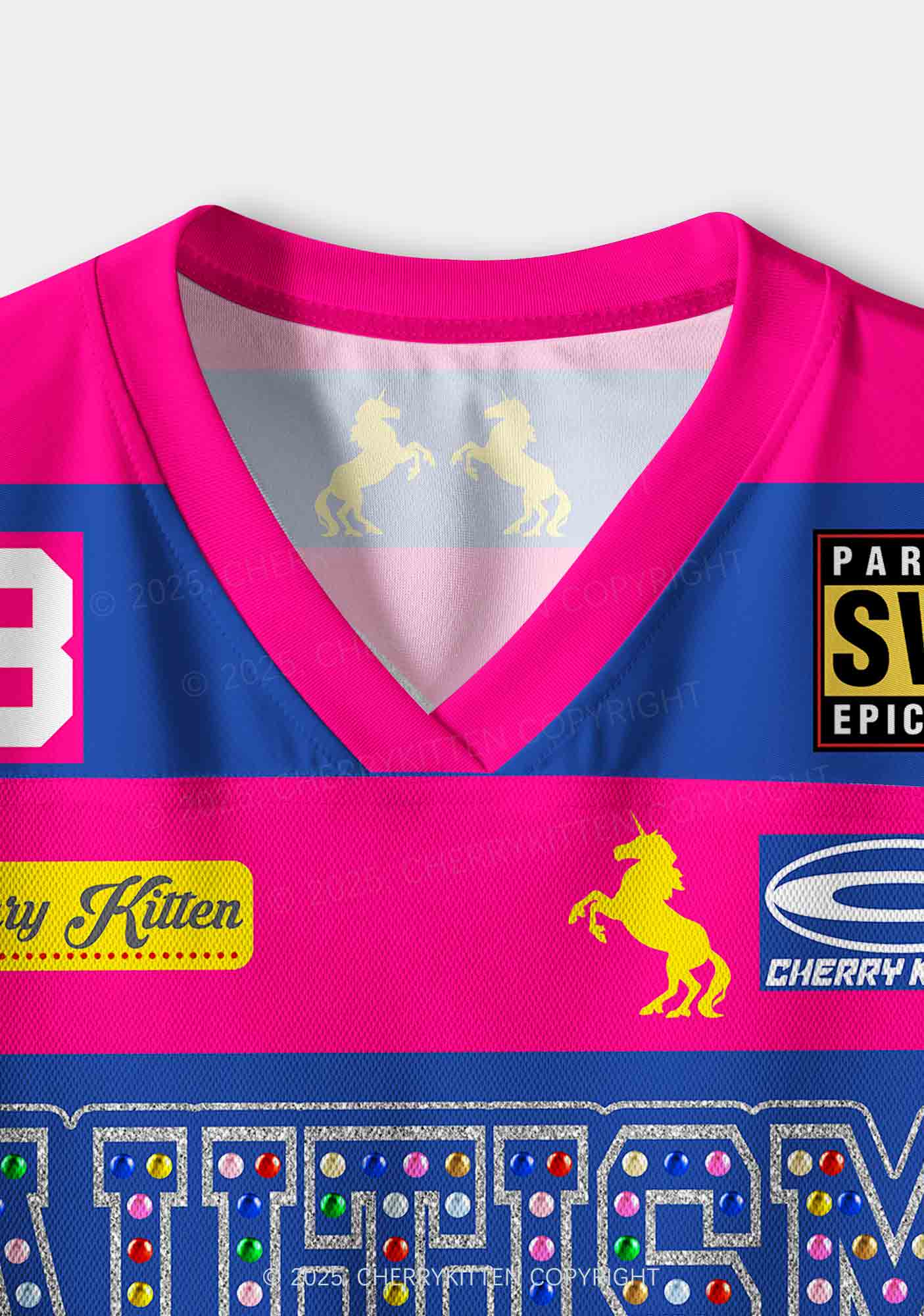 Pink Autism Y2K Crop Sport Jersey Shirts Cherrykitten - Image 4