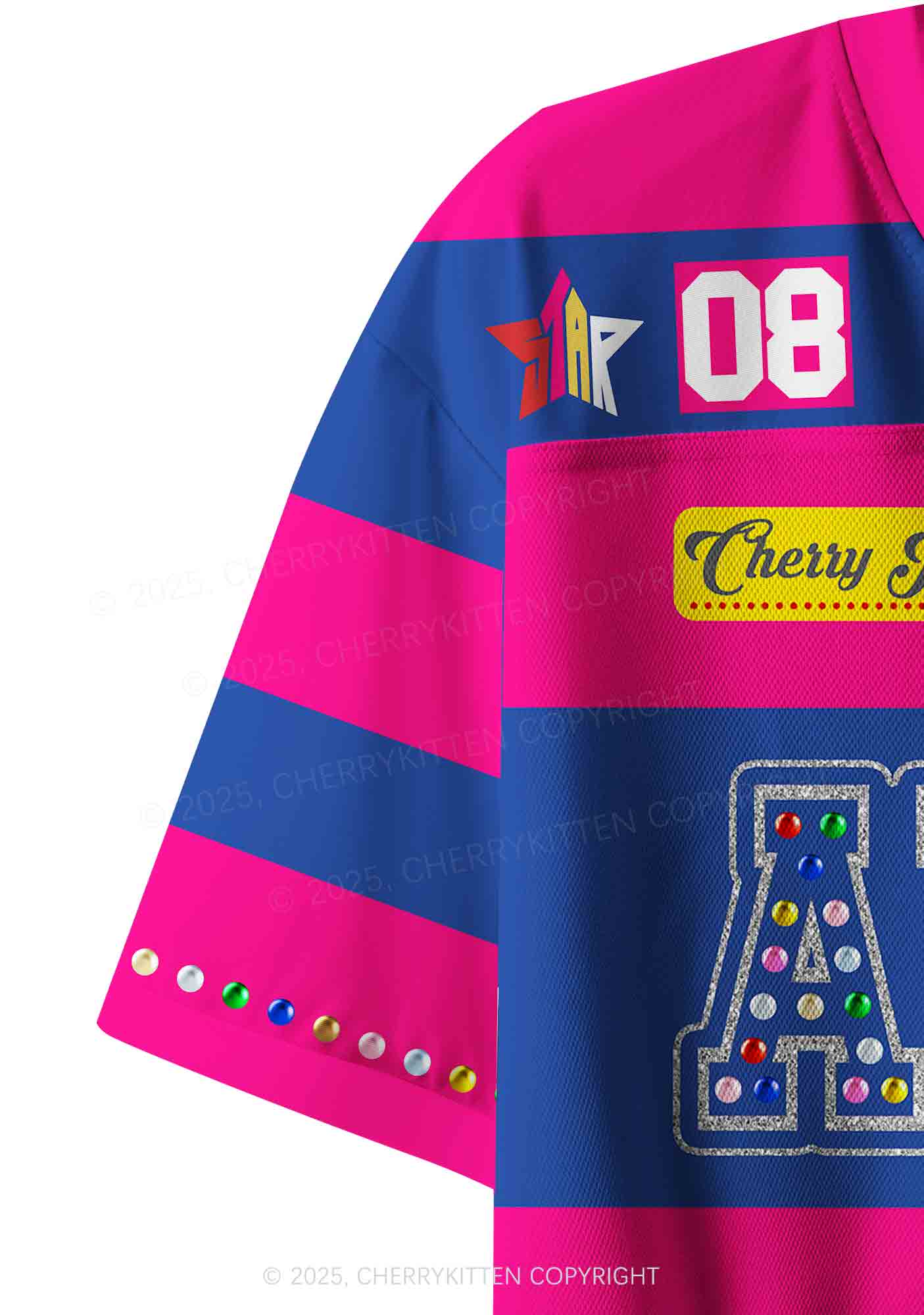 Pink Autism Y2K Crop Sport Jersey Shirts Cherrykitten - Image 6