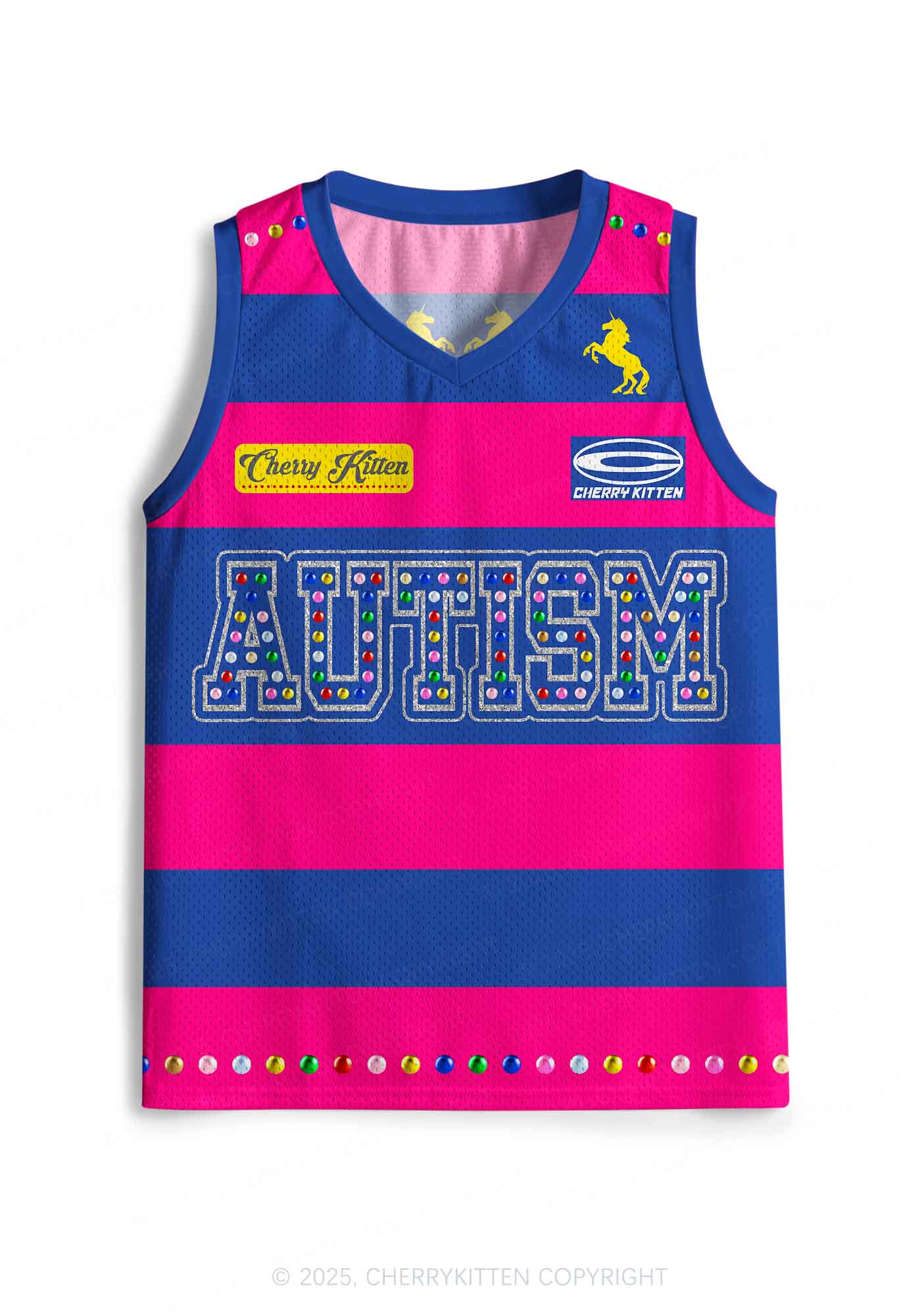 Pink Autism Y2K Sport Jersey Tank Cherrykitten - Image 2