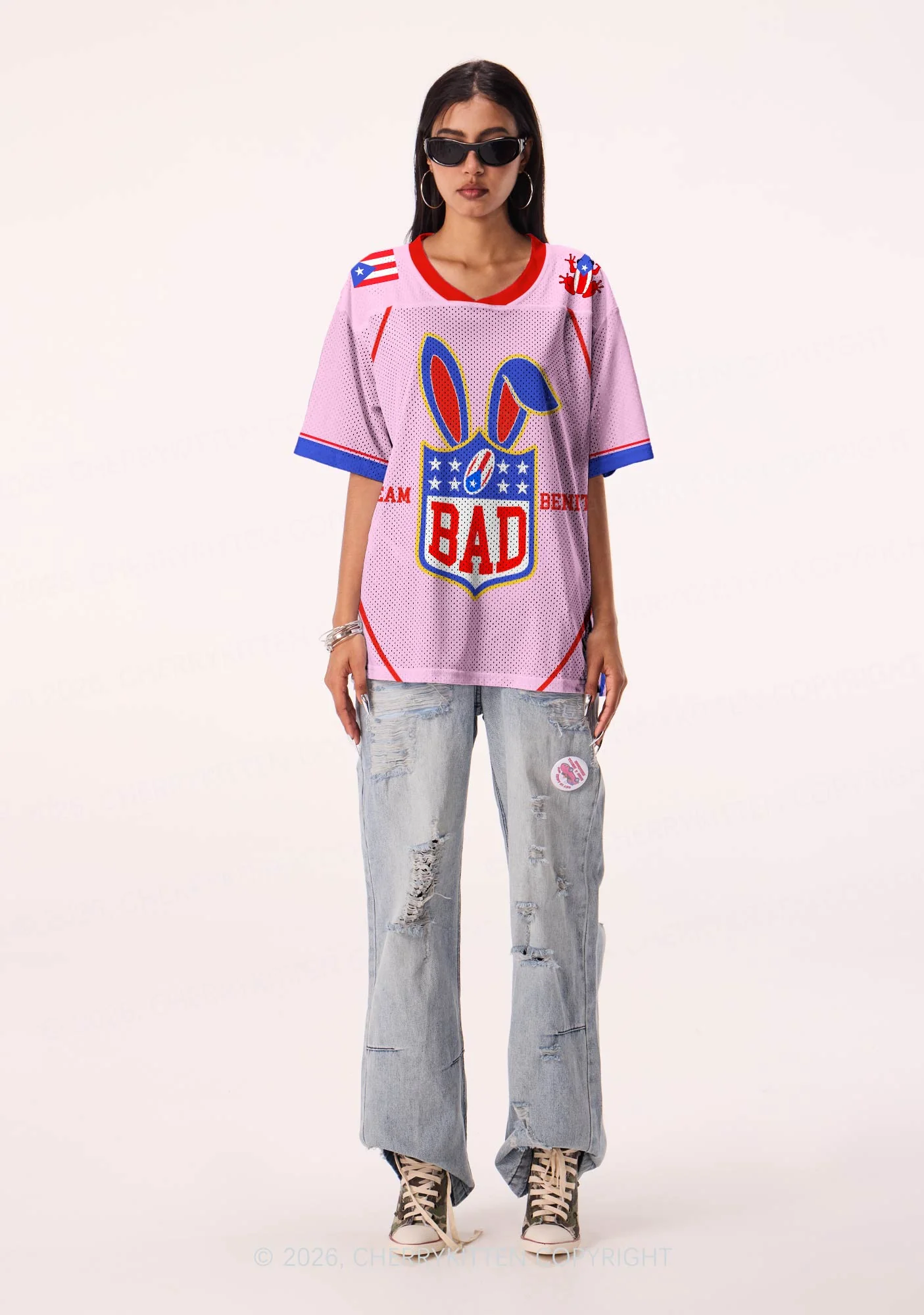 Pink Bad Bunny Y2K Sport Jersey Shirts Cherrykitten - Image 2