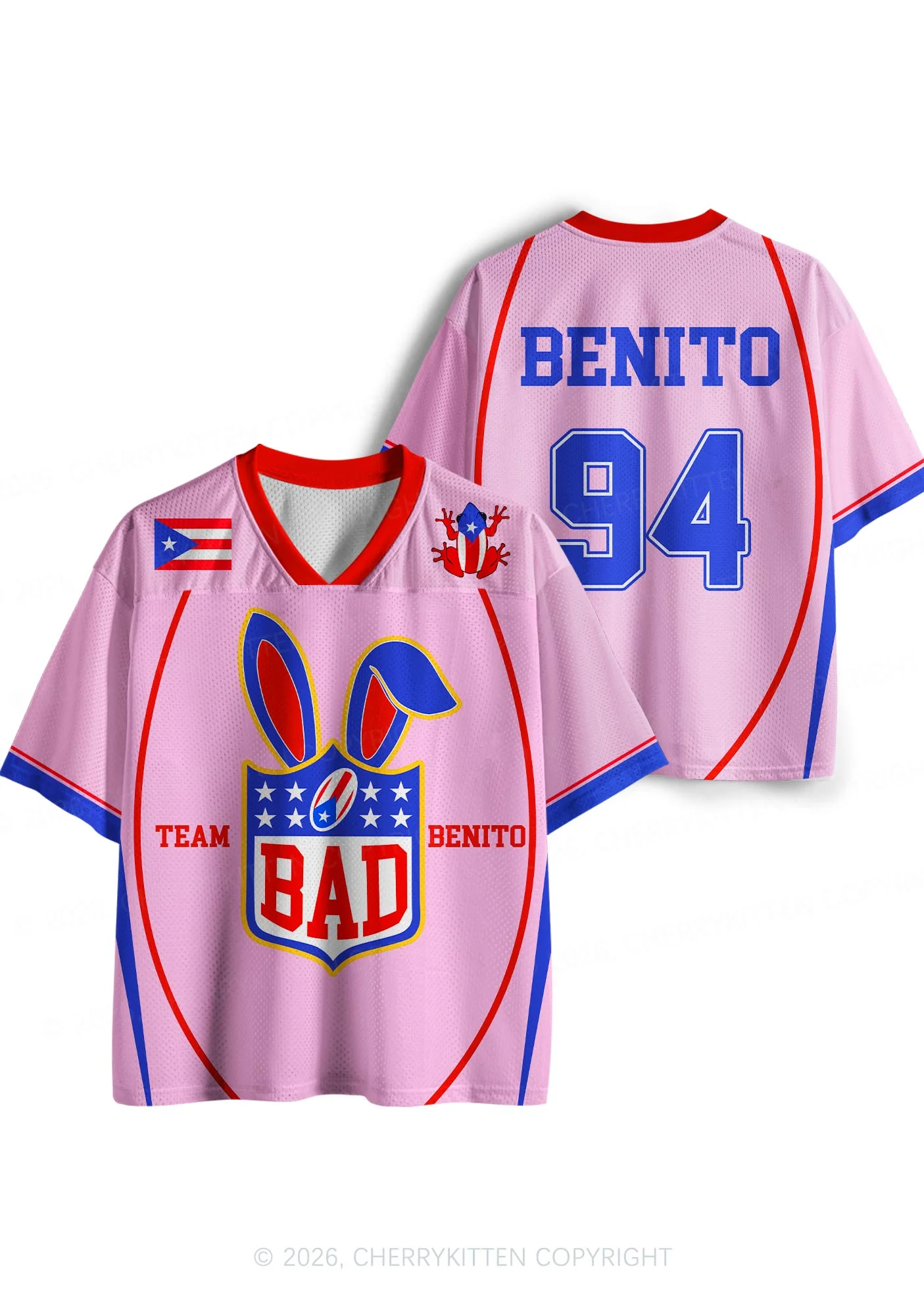 Pink Bad Bunny Y2K Sport Jersey Shirts Cherrykitten - Image 4