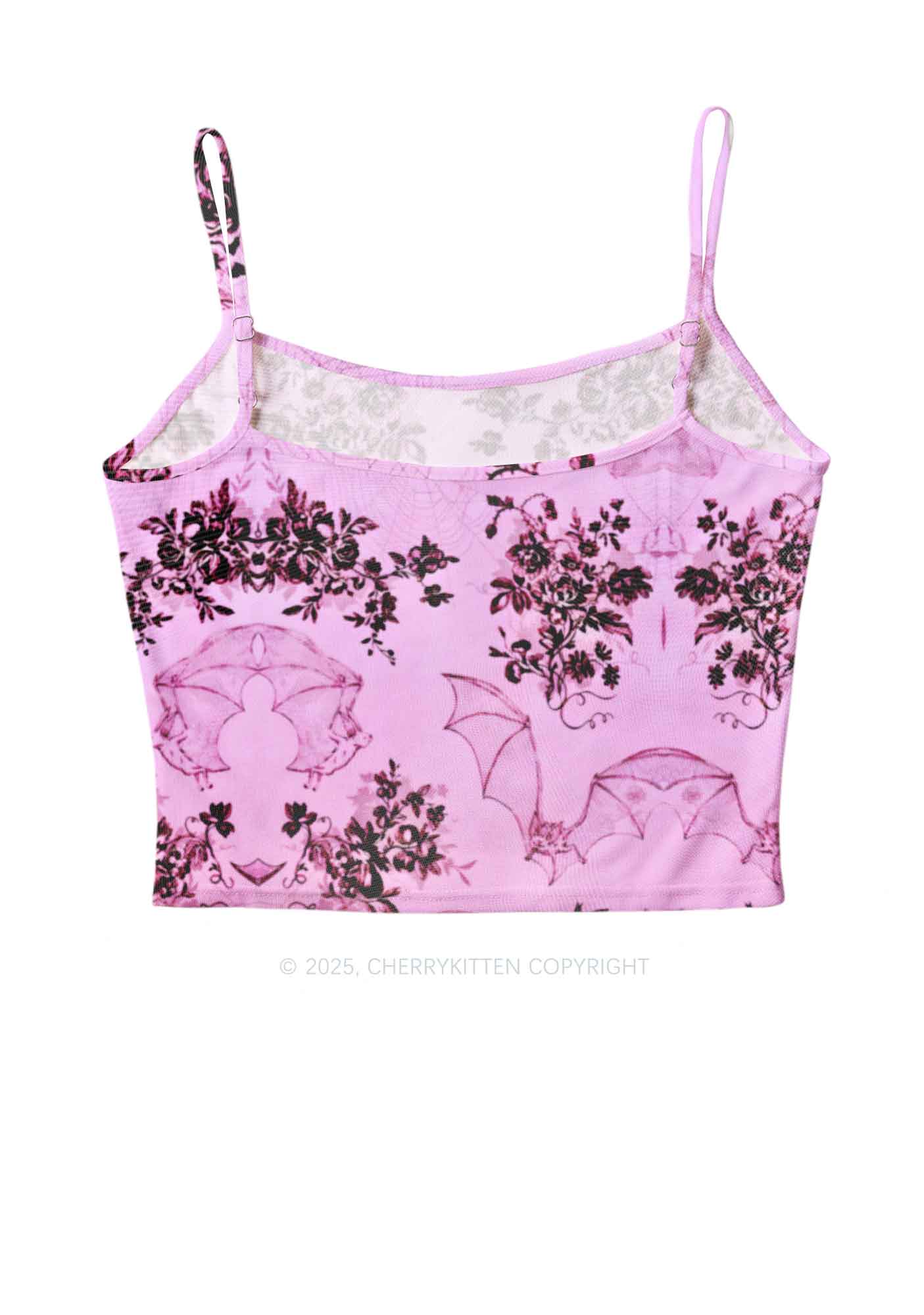 Pink Bat Y2K Mesh Cami Tank Cherrykitten - Image 2