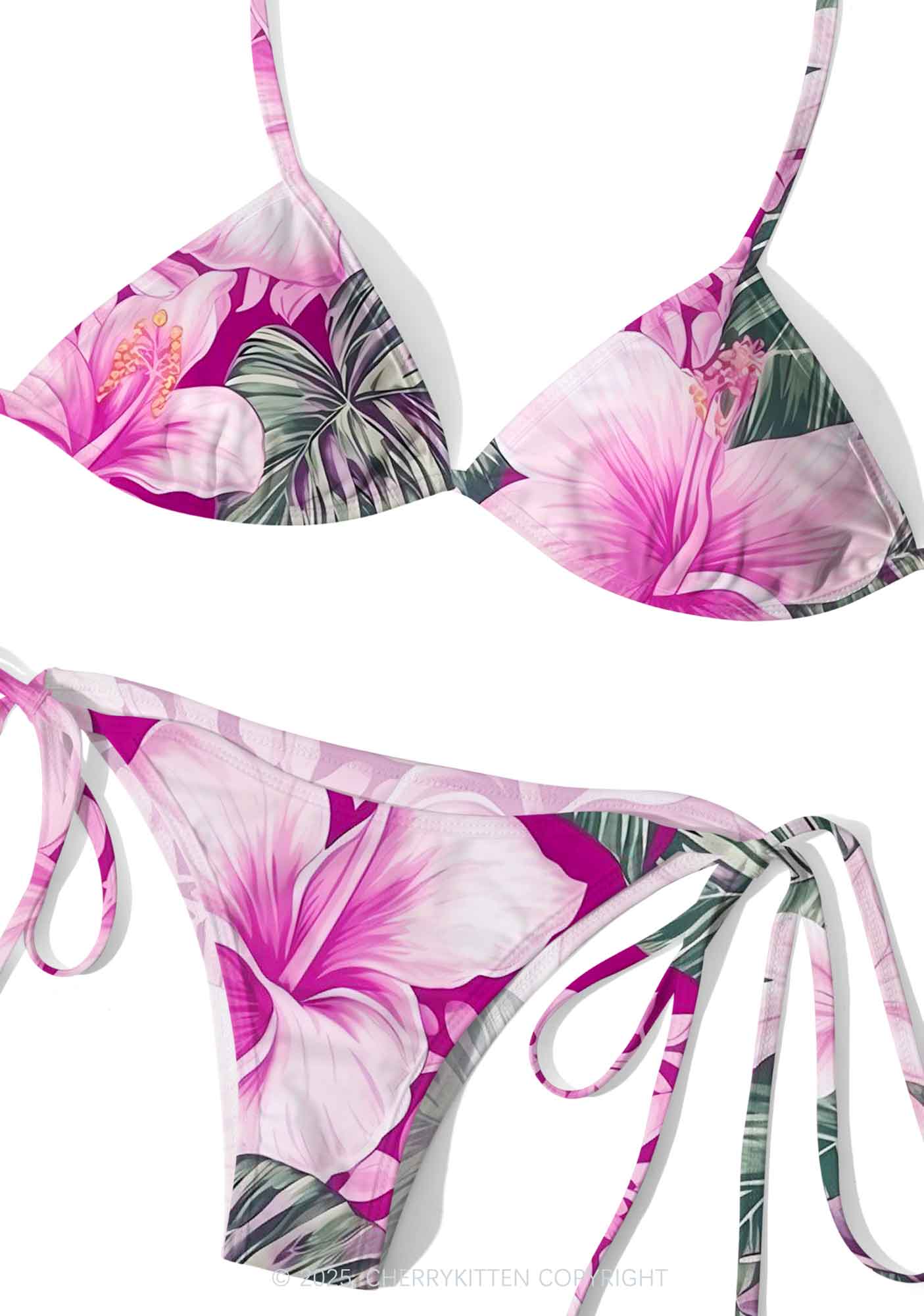 Pink Blossoms Y2K Print Bikini Set Cherrykitten - Image 3