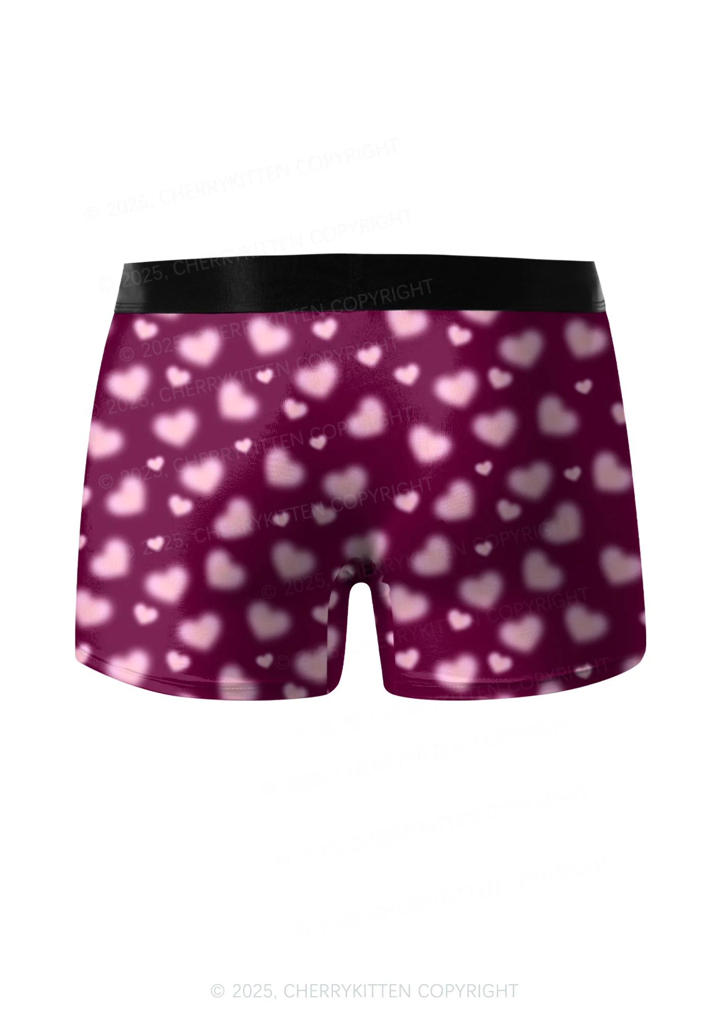 Pink Blurred Heart Valentine's Day Y2K Print Couples Boxer Briefs Set Cherrykitten - Image 4