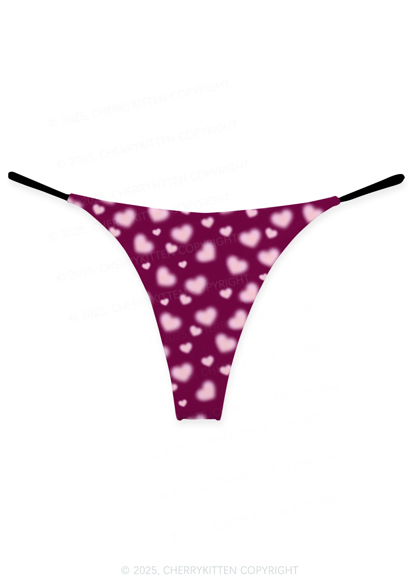 Pink Blurred Heart Valentine's Day Y2K Print Couples Boxer Thong Set Cherrykitten - Image 3