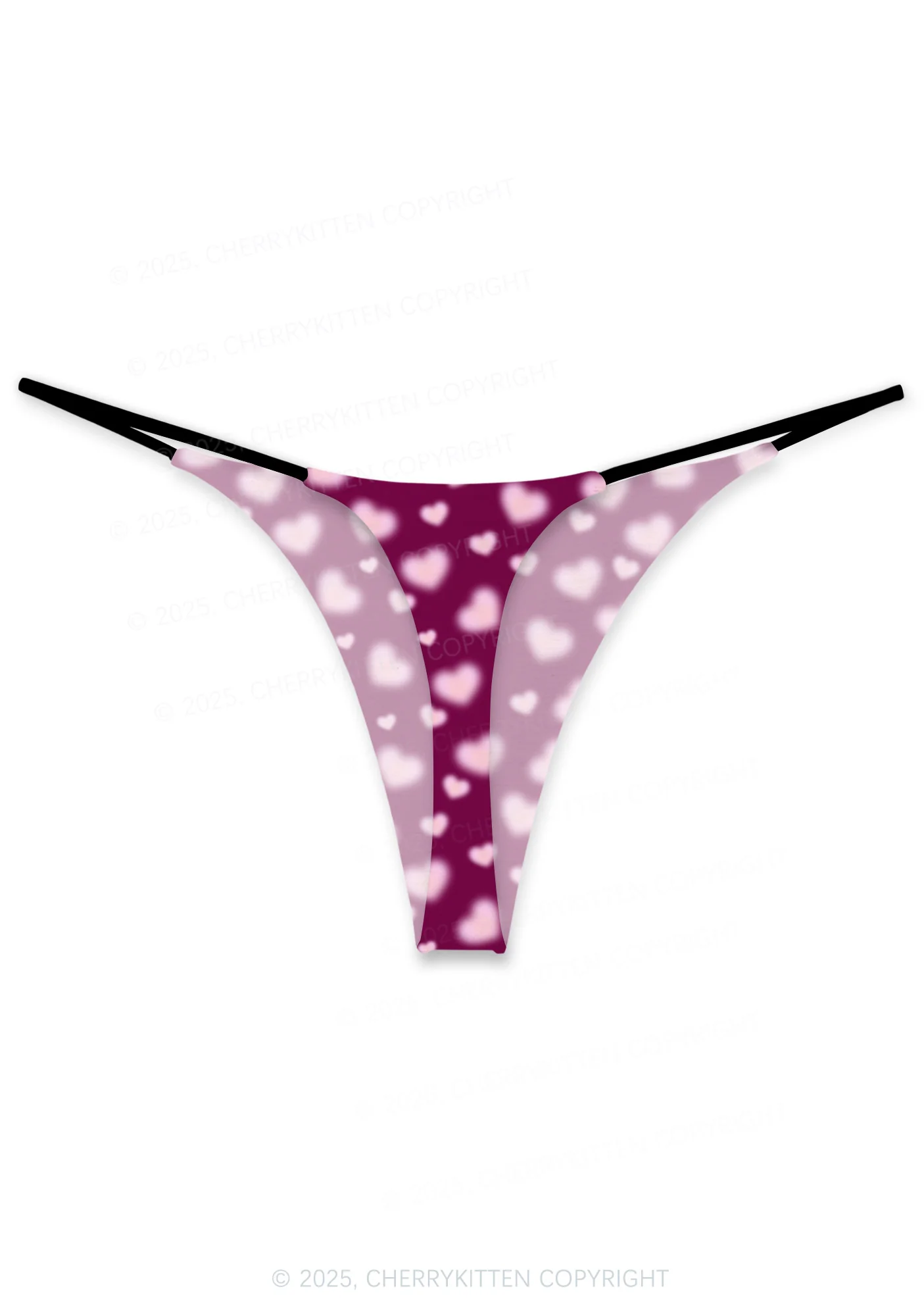 Pink Blurred Heart Valentine's Day Y2K Print Couples Boxer Thong Set Cherrykitten - Image 4