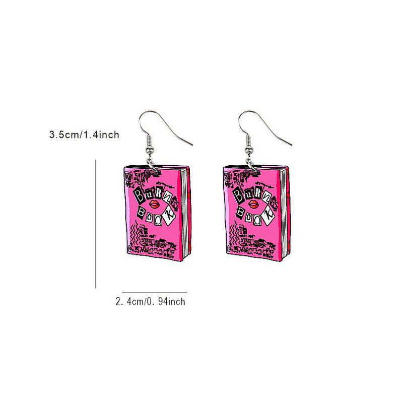 Pink Burn Book Y2K Earrings Cherrykitten - Image 2
