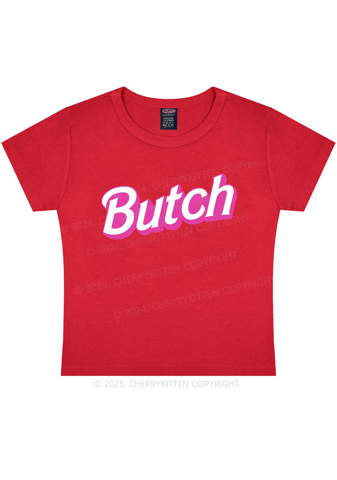Pink Butch Y2K Baby Tee Cherrykitten - Image 10