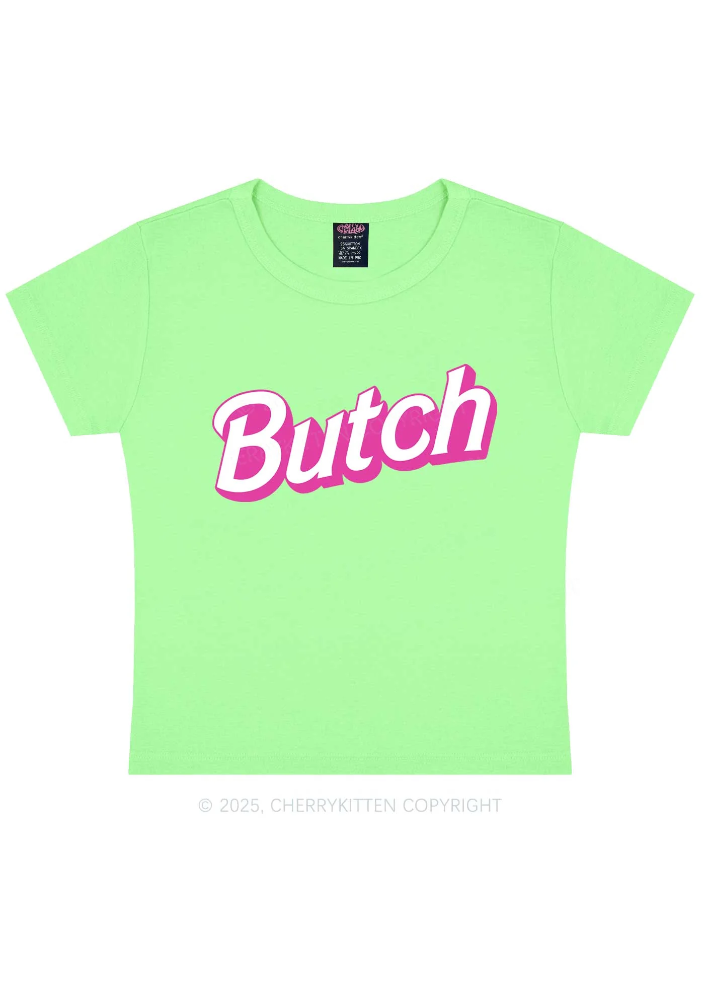 Pink Butch Y2K Baby Tee Cherrykitten - Image 12