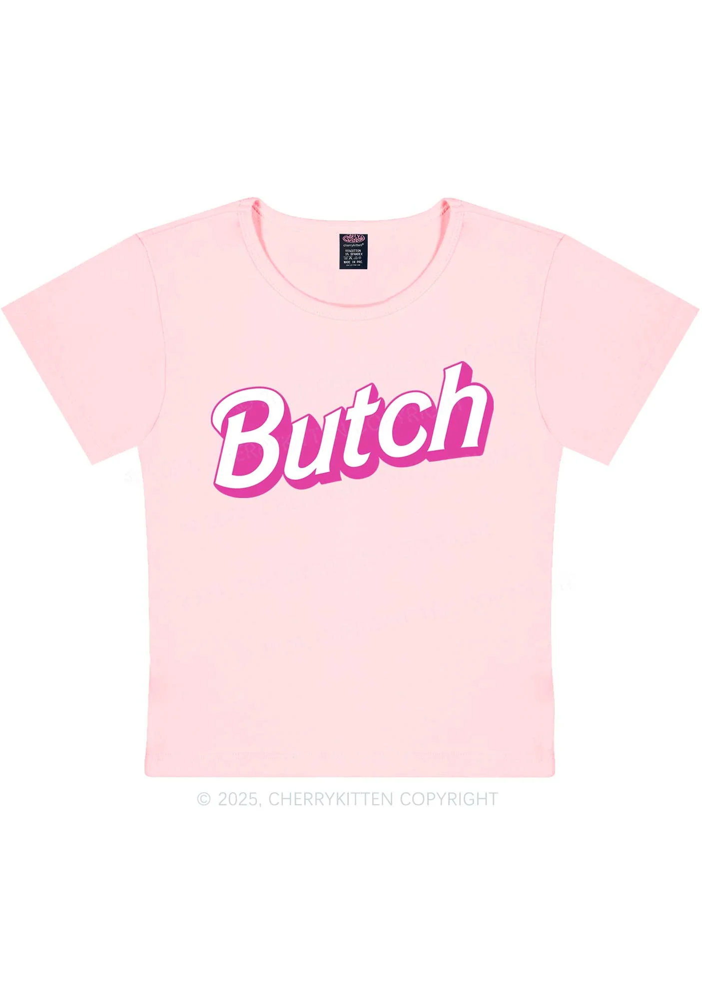 Pink Butch Y2K Baby Tee Cherrykitten - Image 4