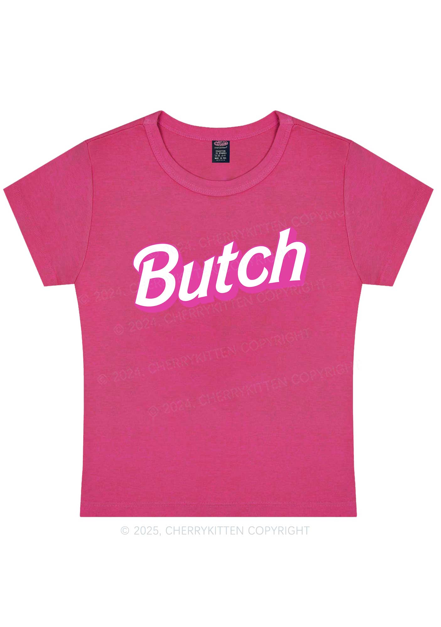 Pink Butch Y2K Baby Tee Cherrykitten - Image 6