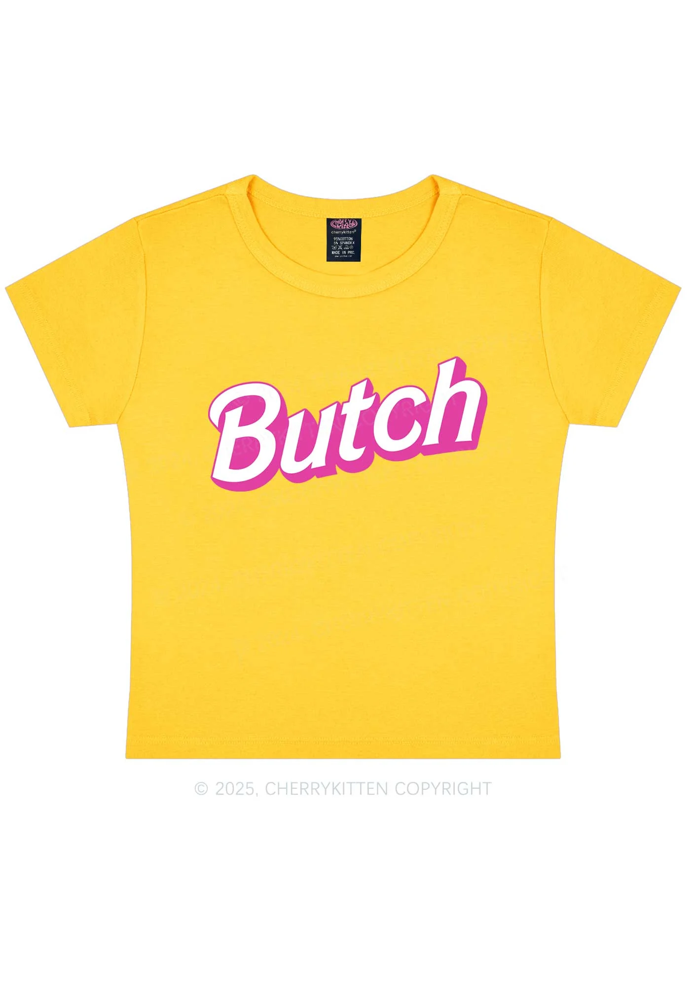 Pink Butch Y2K Baby Tee Cherrykitten - Image 7
