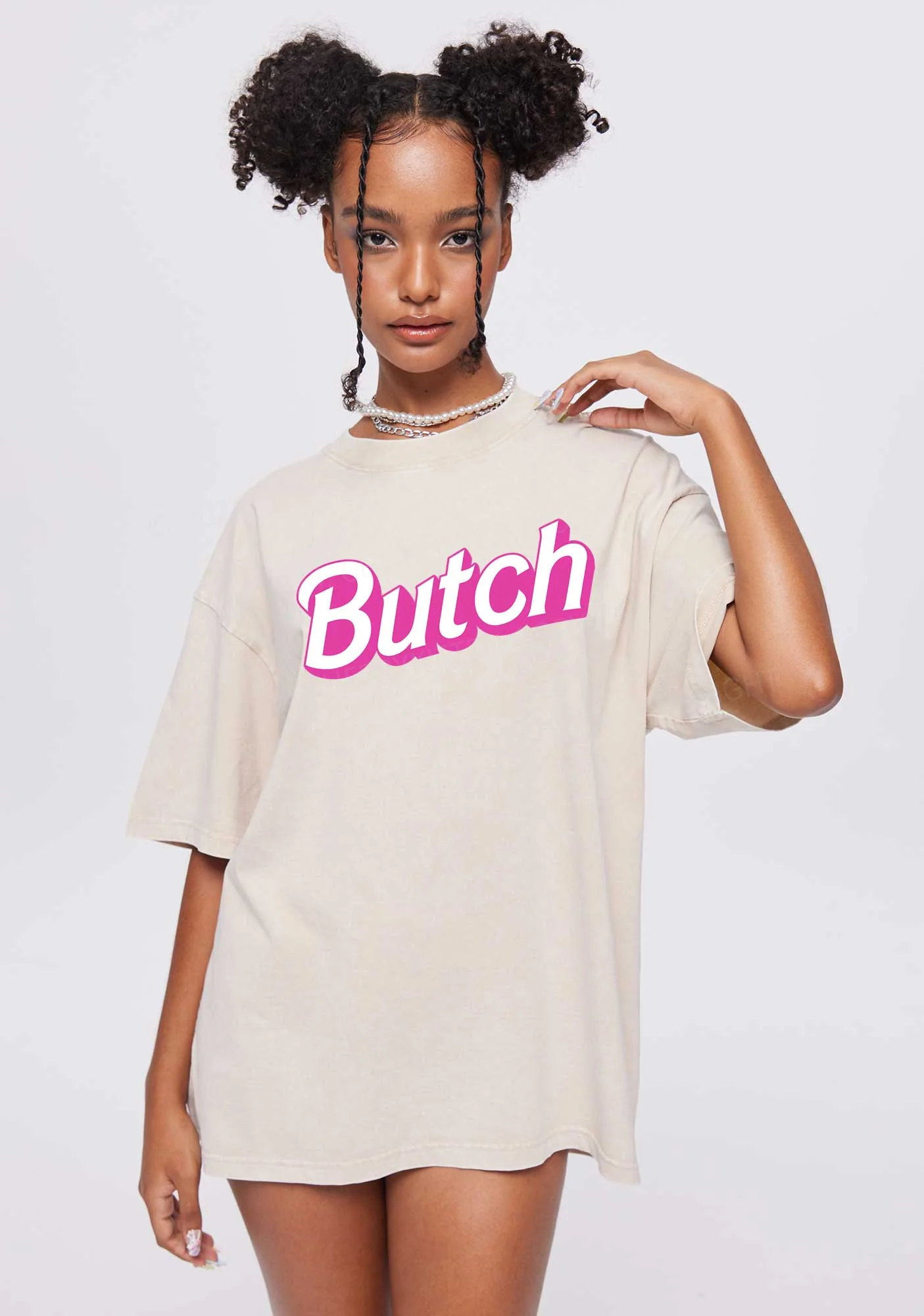 Pink Butch Y2K Shirts Washed Tee Cherrykitten - Image 2