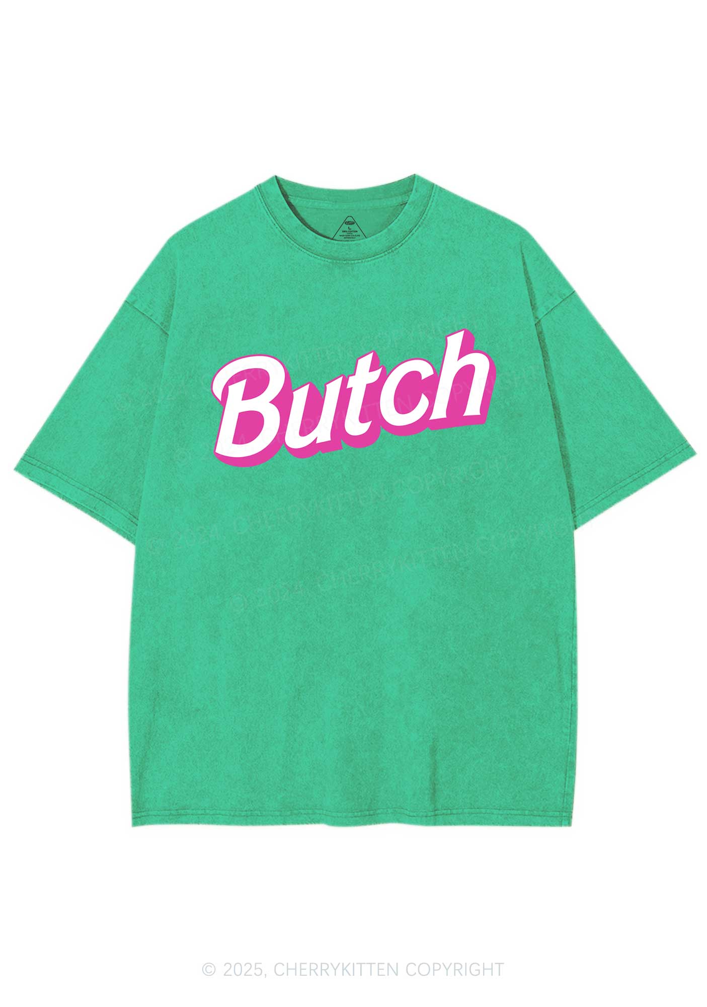 Pink Butch Y2K Shirts Washed Tee Cherrykitten - Image 8
