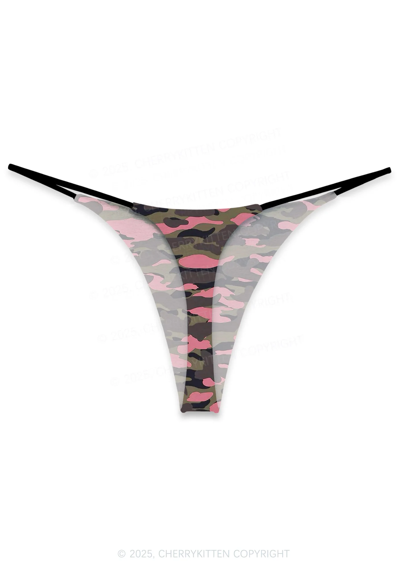 Pink Camouflage Y2K Print Bikini String Thong Cherrykitten - Image 2